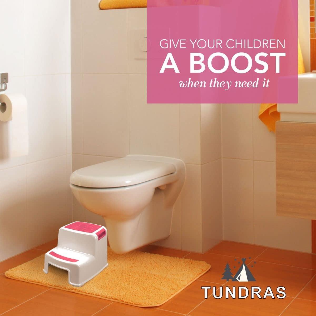 Escalones para Niños Tundras Rosa 2 Pasos Antideslizantes