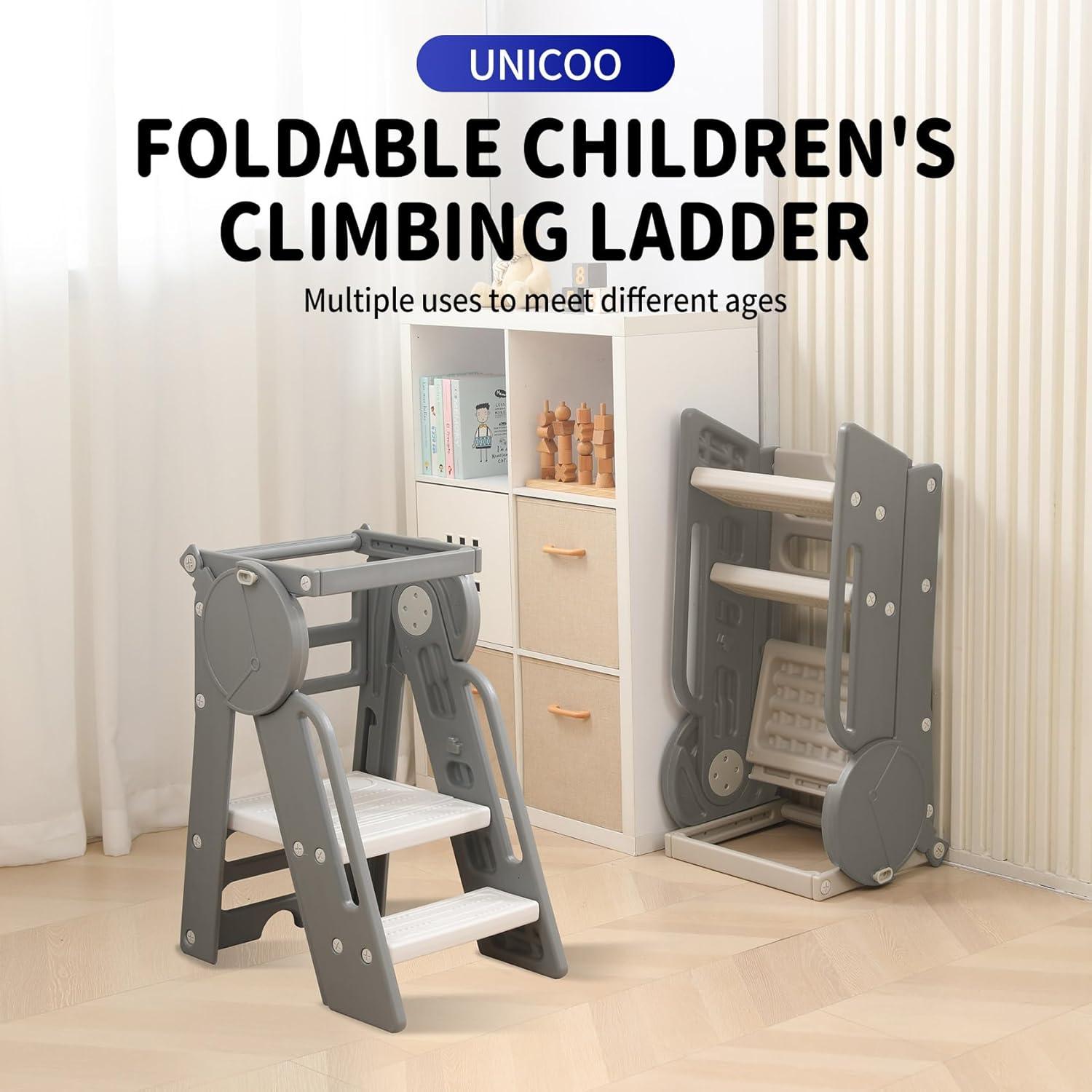 Torre de Aprendizaje UNICOO para Niños - Taburete Cocina Gris Koala