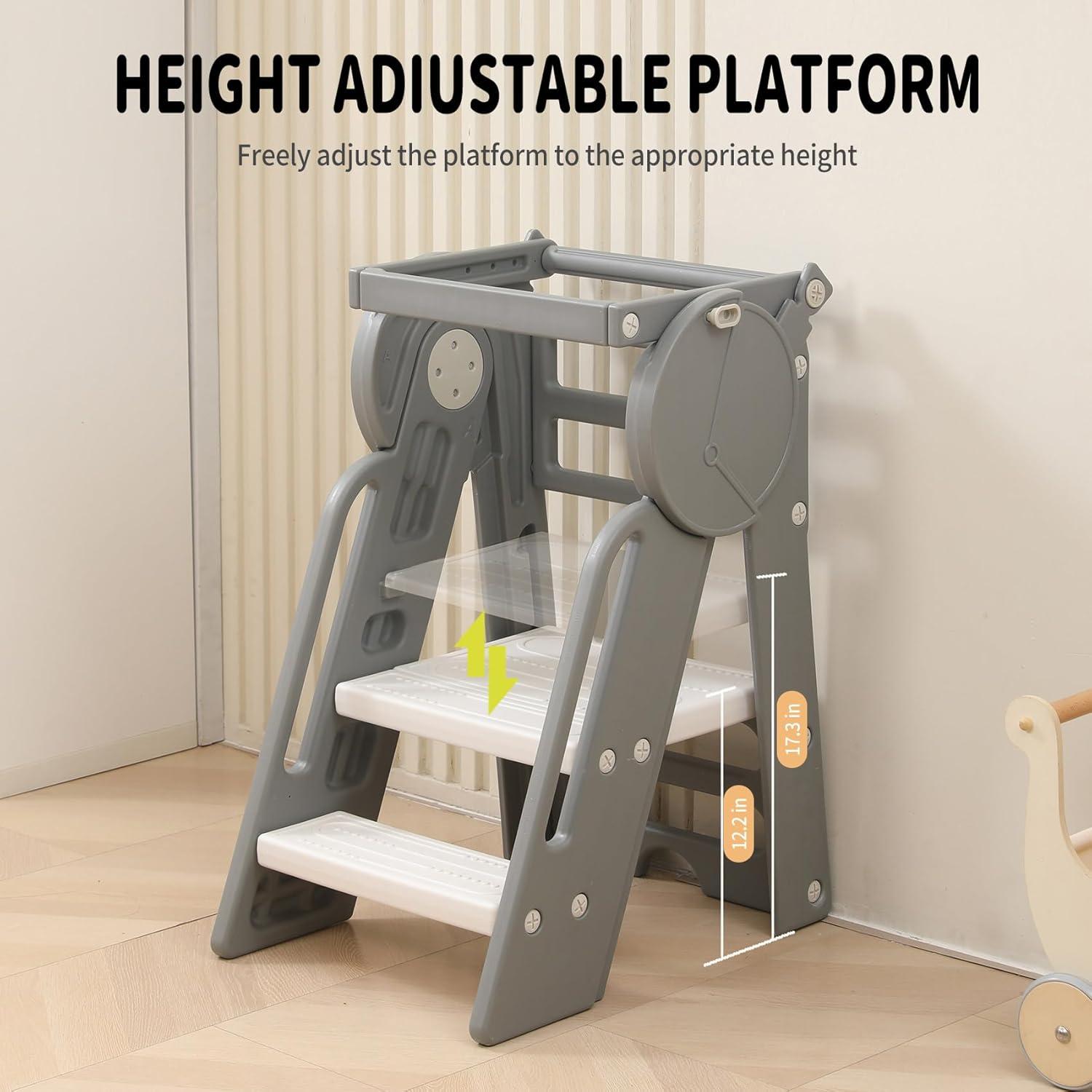 Torre de Aprendizaje UNICOO para Niños - Taburete Cocina Gris Koala