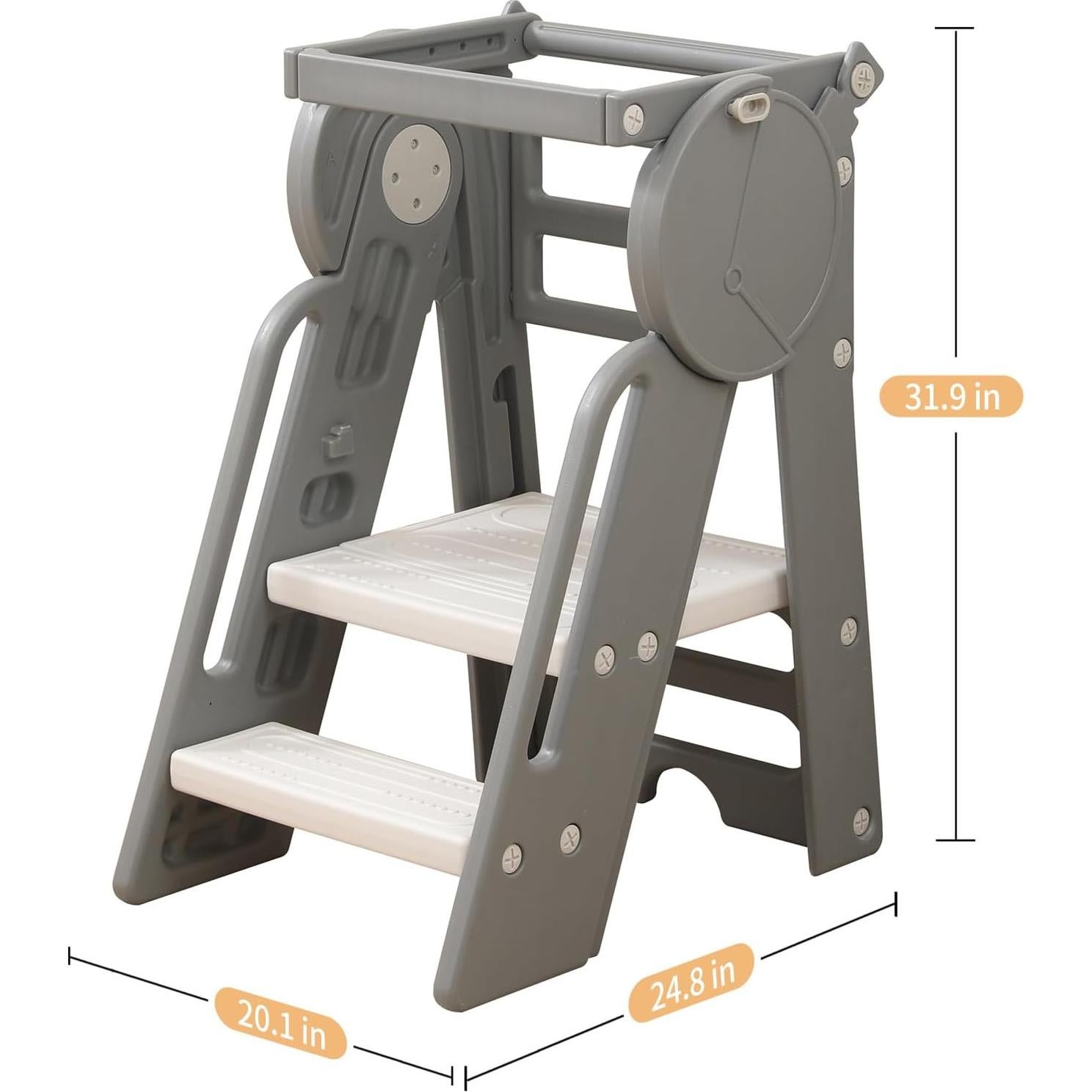 Torre de Aprendizaje UNICOO para Niños - Taburete Cocina Gris Koala