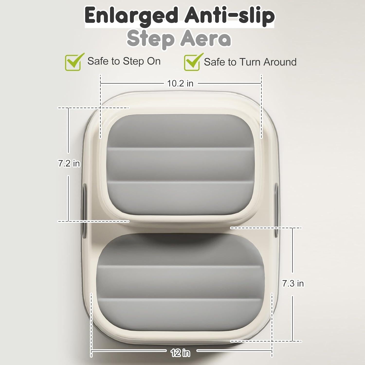 Escalón Antideslizante para Niños AKIMRABY - Gris, 2 Niveles