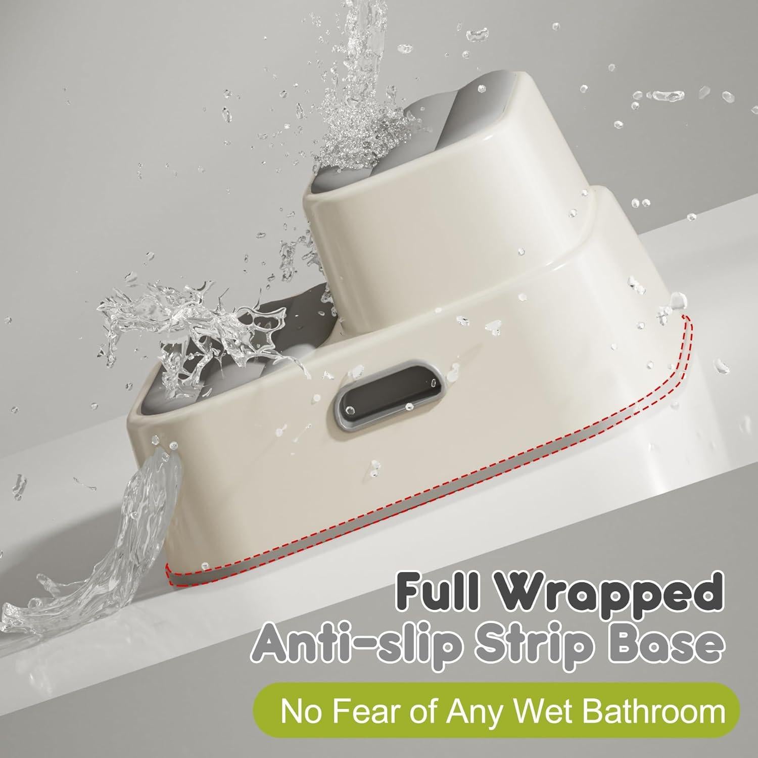 Escalón Antideslizante para Niños AKIMRABY - Gris, 2 Niveles