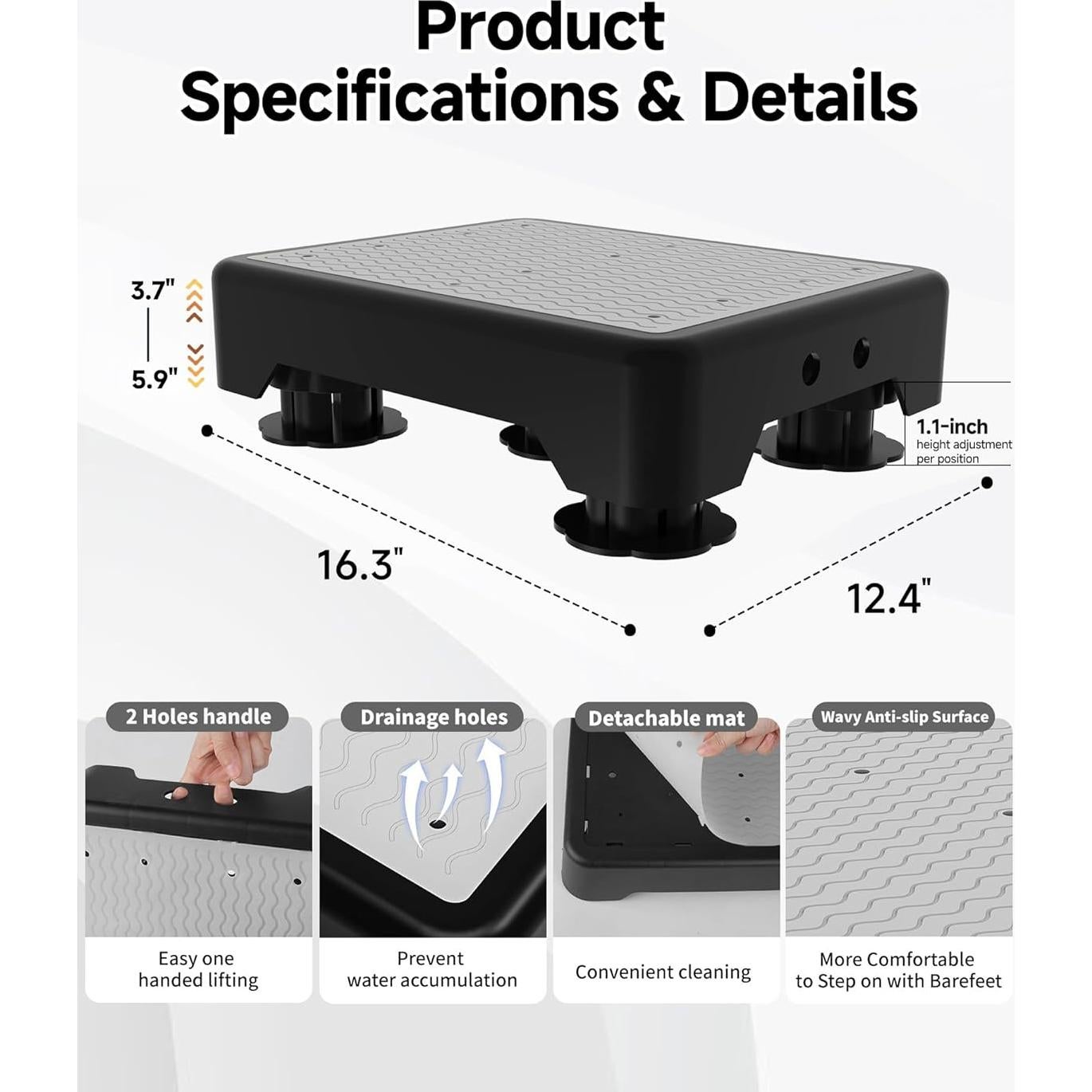Escalera Ajustable TENGYI 272 kg Antideslizante Gris