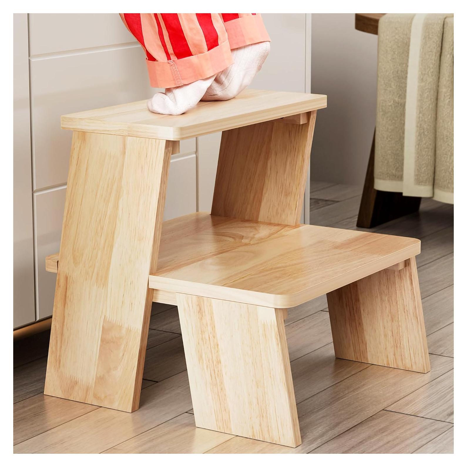 Escalera de Madera para Niños Termanic 2 Escalones Antideslizante