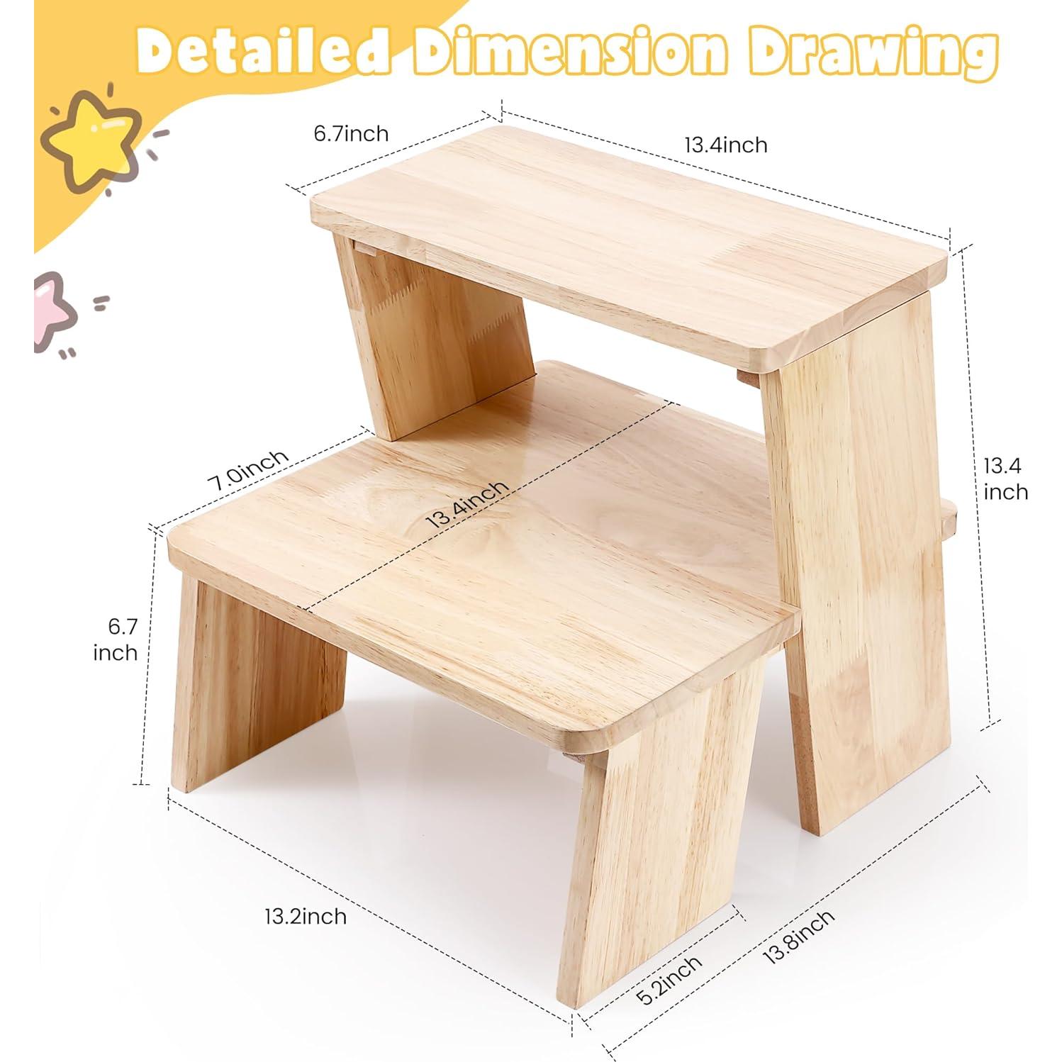 Escalera de Madera para Niños Termanic 2 Escalones Antideslizante