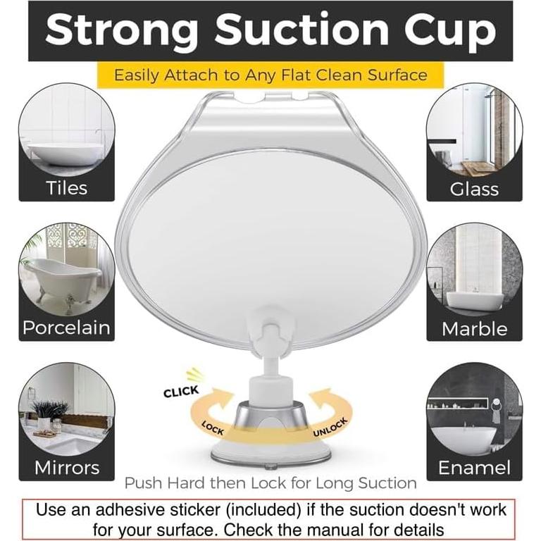 Espejo de Ducha HONEYBULL Sin Niebla 17.78cm Blanco