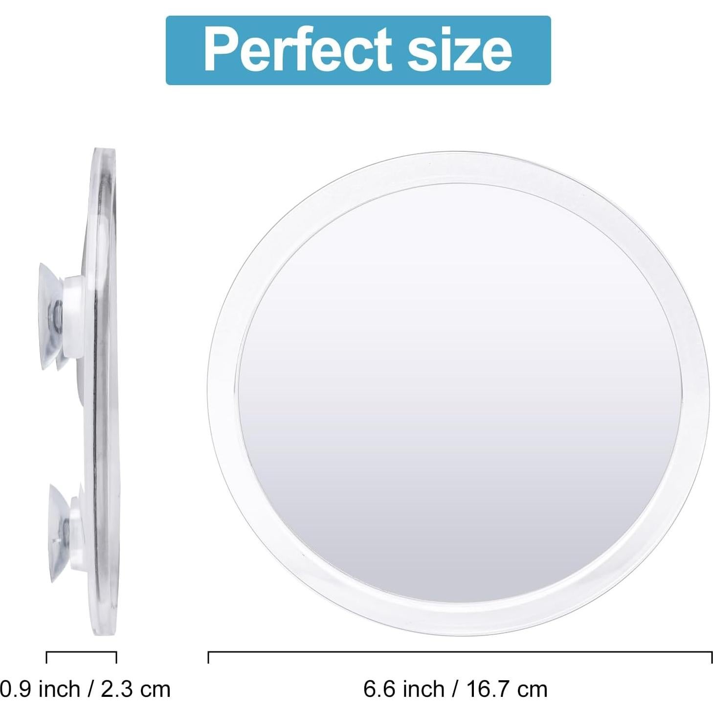 Espejo de Ducha Antivaho YoHumk 16.7 cm con Ventosas