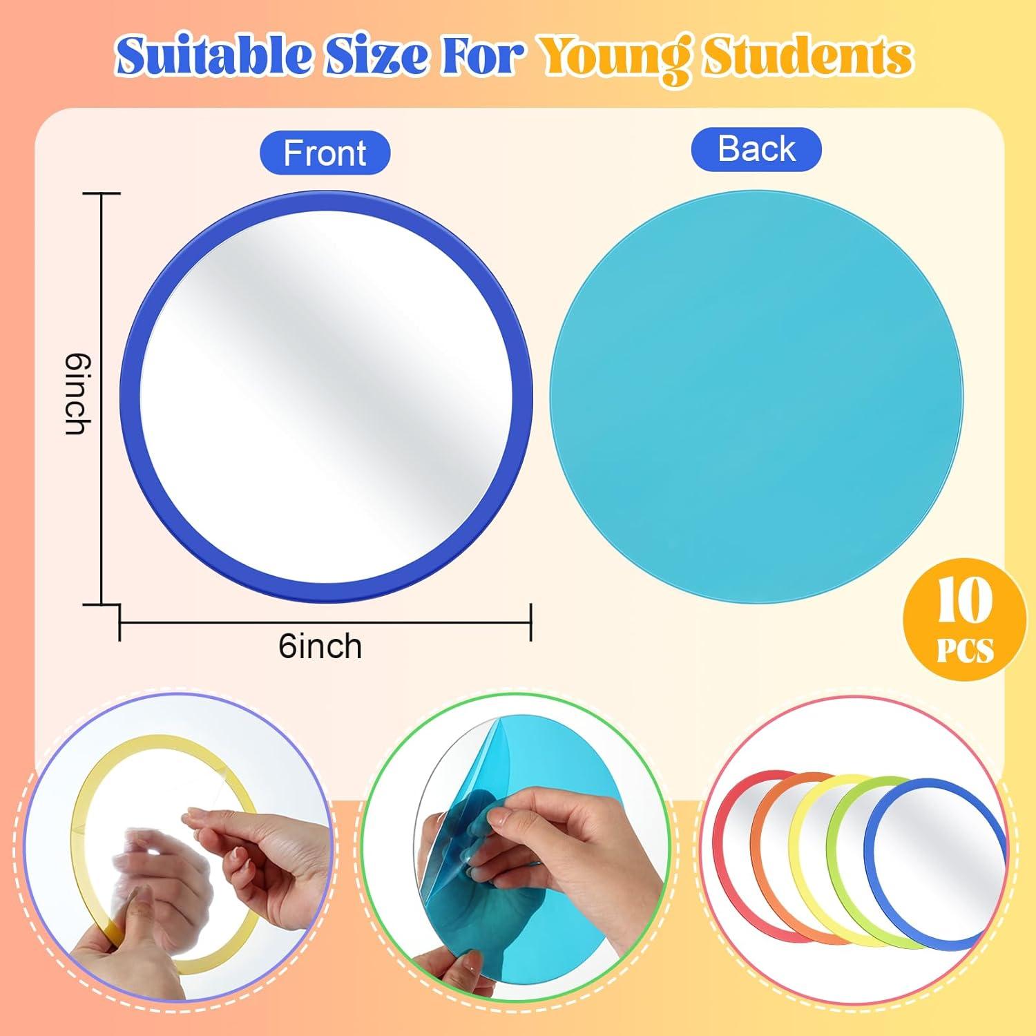 Espejos Acrílicos Redondos Dandat 10 Pcs 15.5 cm Irrompibles