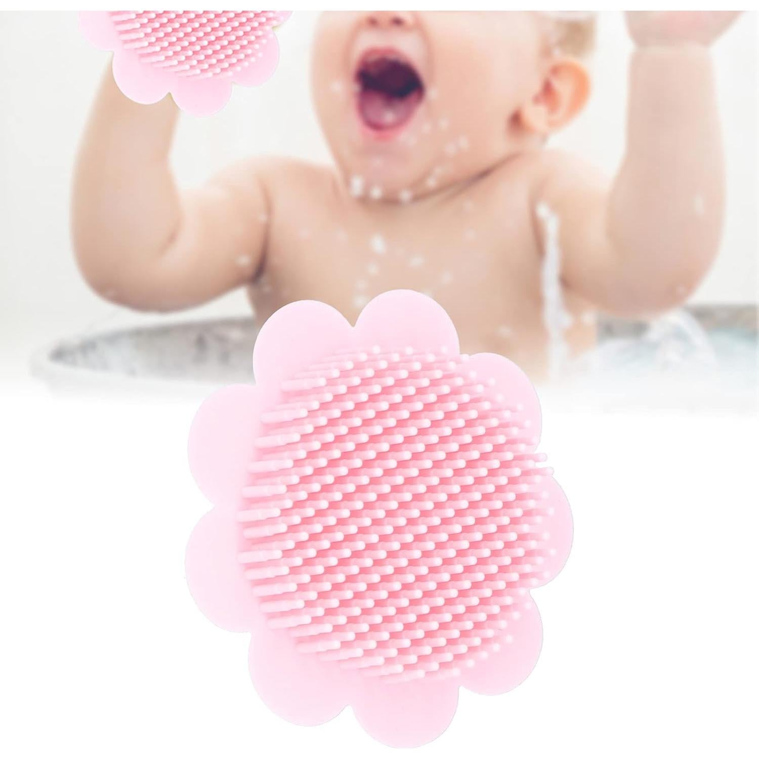 Cepillo de Baño para Bebé FASJ de Silicona Suave Rosa 11cm