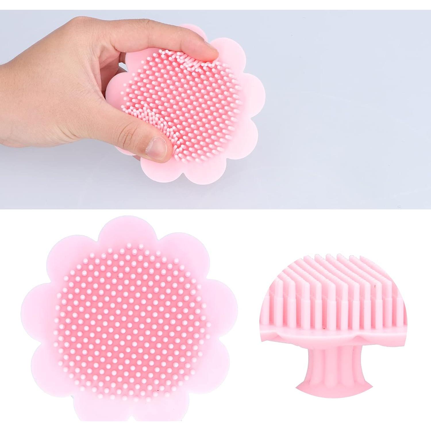 Cepillo de Baño para Bebé FASJ de Silicona Suave Rosa 11cm