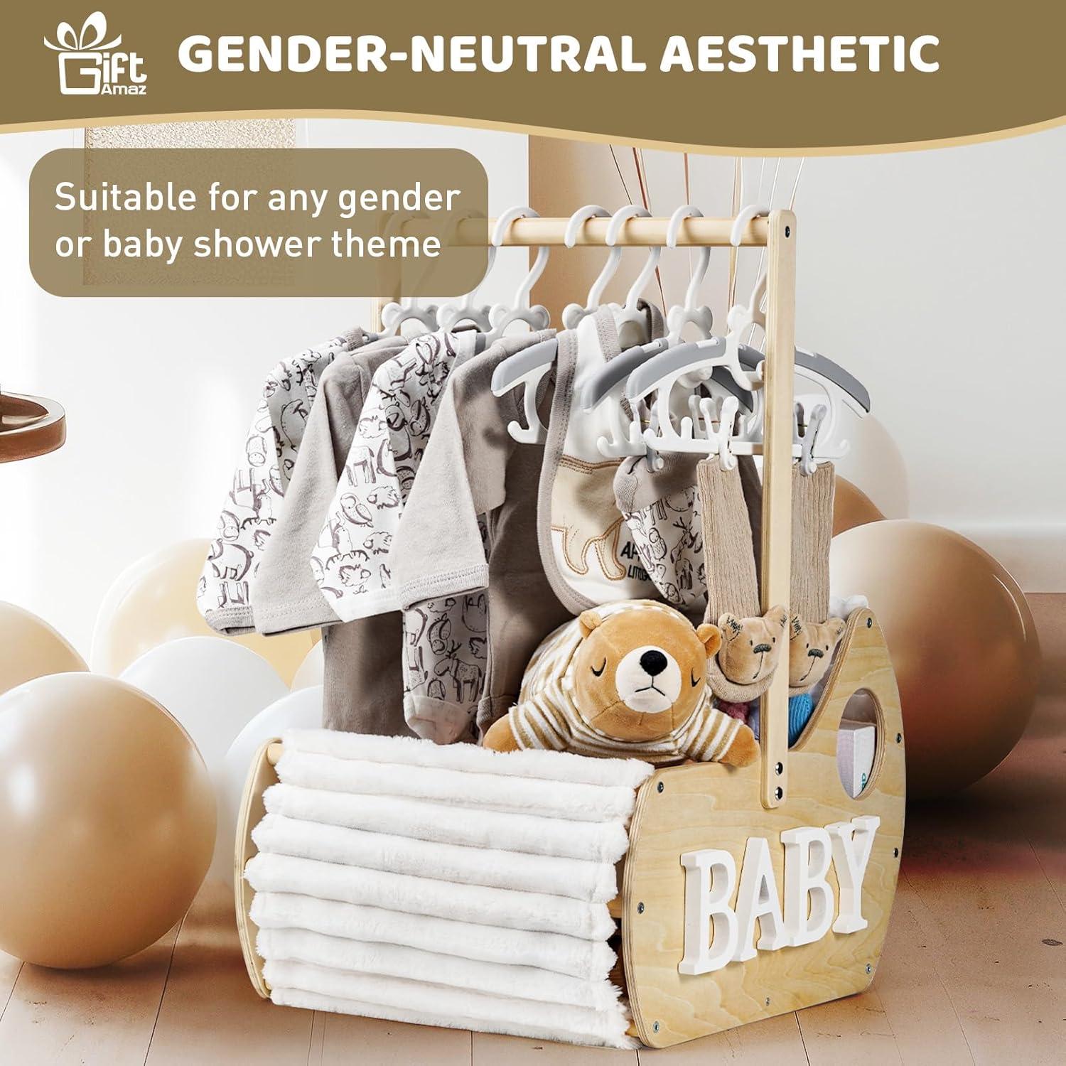 Canasta de Madera para Baby Shower GiftAmaz - Cuna 40.9x31.8x55.9cm