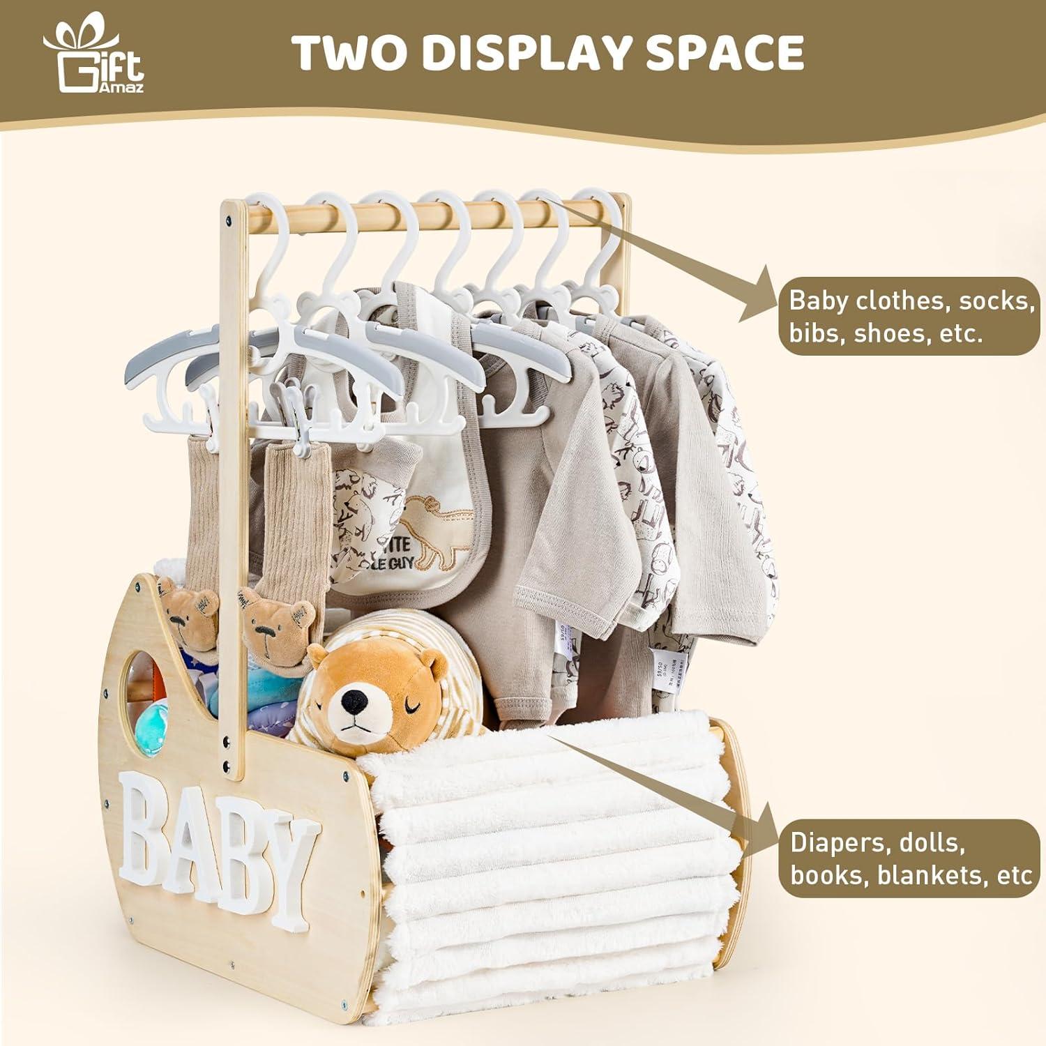 Canasta de Madera para Baby Shower GiftAmaz - Cuna 40.9x31.8x55.9cm