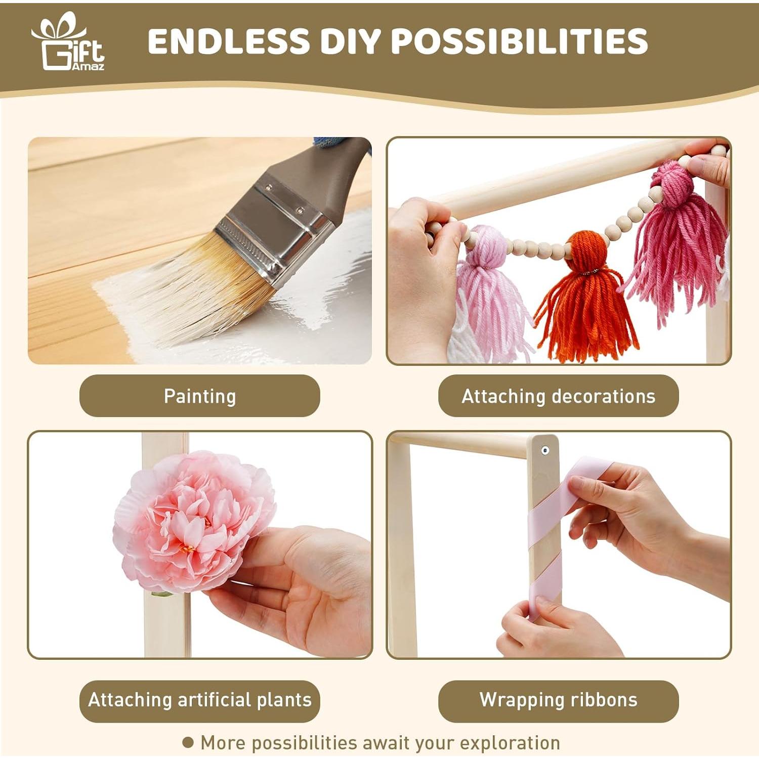 Canasta de Madera para Baby Shower GiftAmaz - Cuna 40.9x31.8x55.9cm