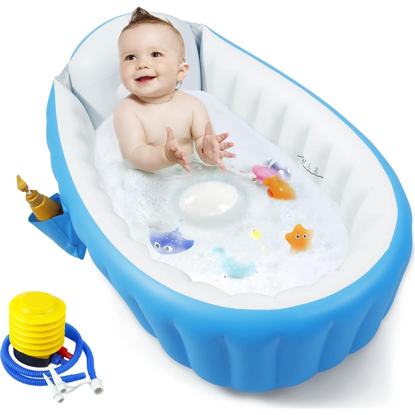 Bañera Inflable para Bebés PandaEar + Cepillo Silicona