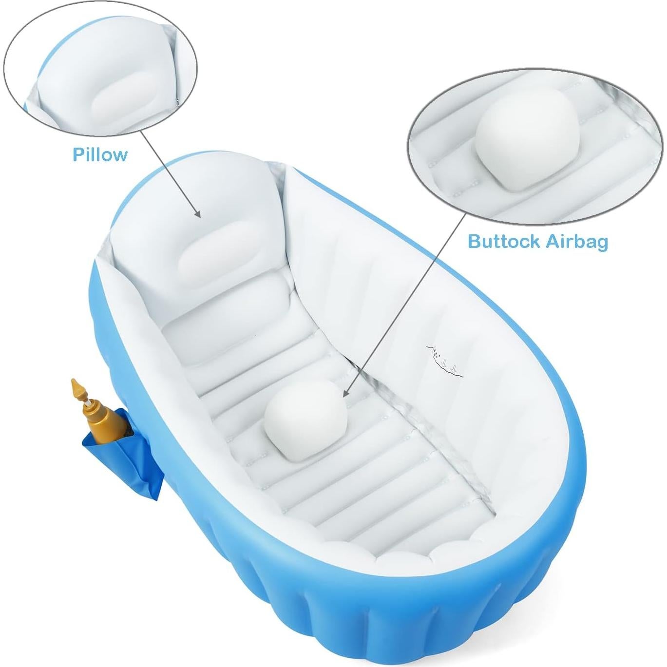 Bañera Inflable para Bebés PandaEar + Cepillo Silicona