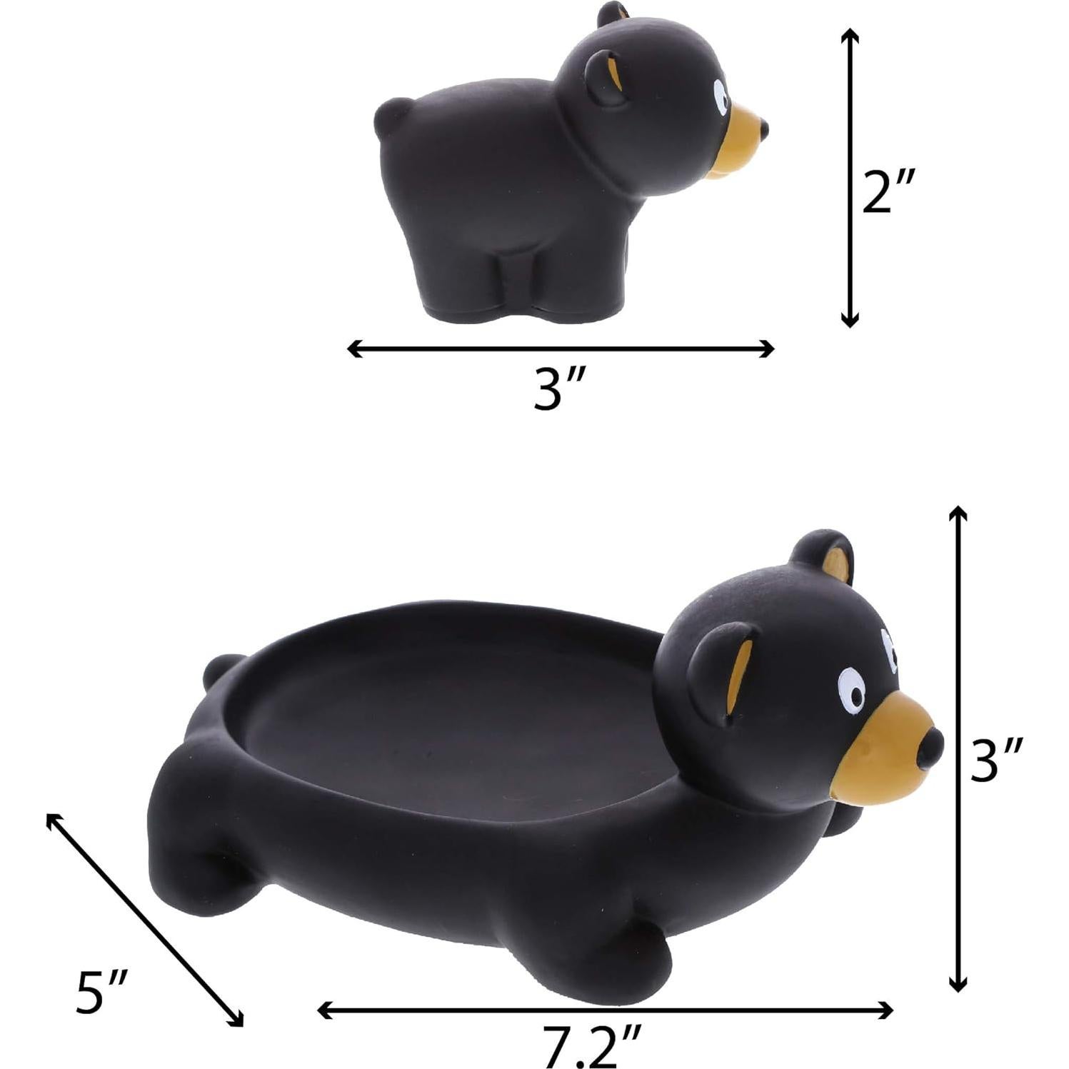 Juguetes de baño de oso negro DolliBu - 4 piezas para niños