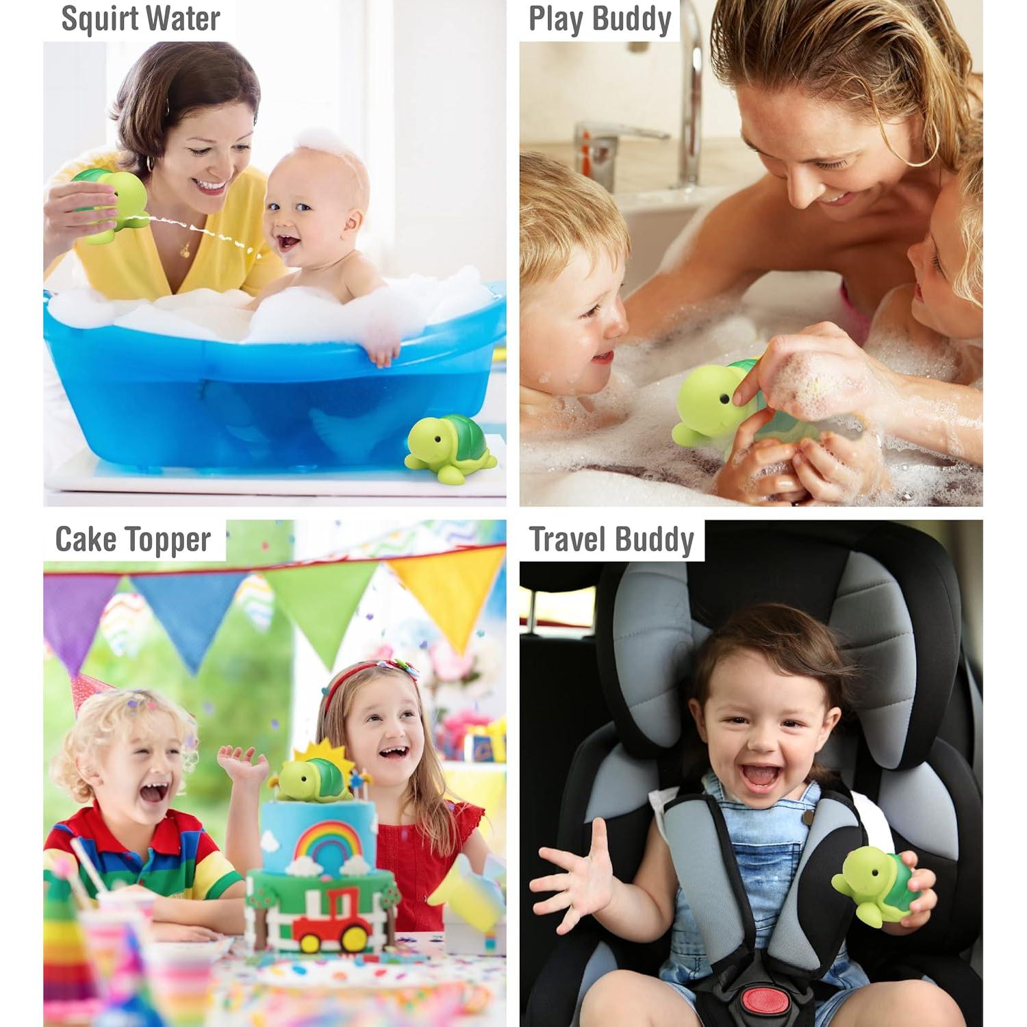 Juguete de Baño Tortuga Marina DolliBu - Flotante Verde 7.62 cm