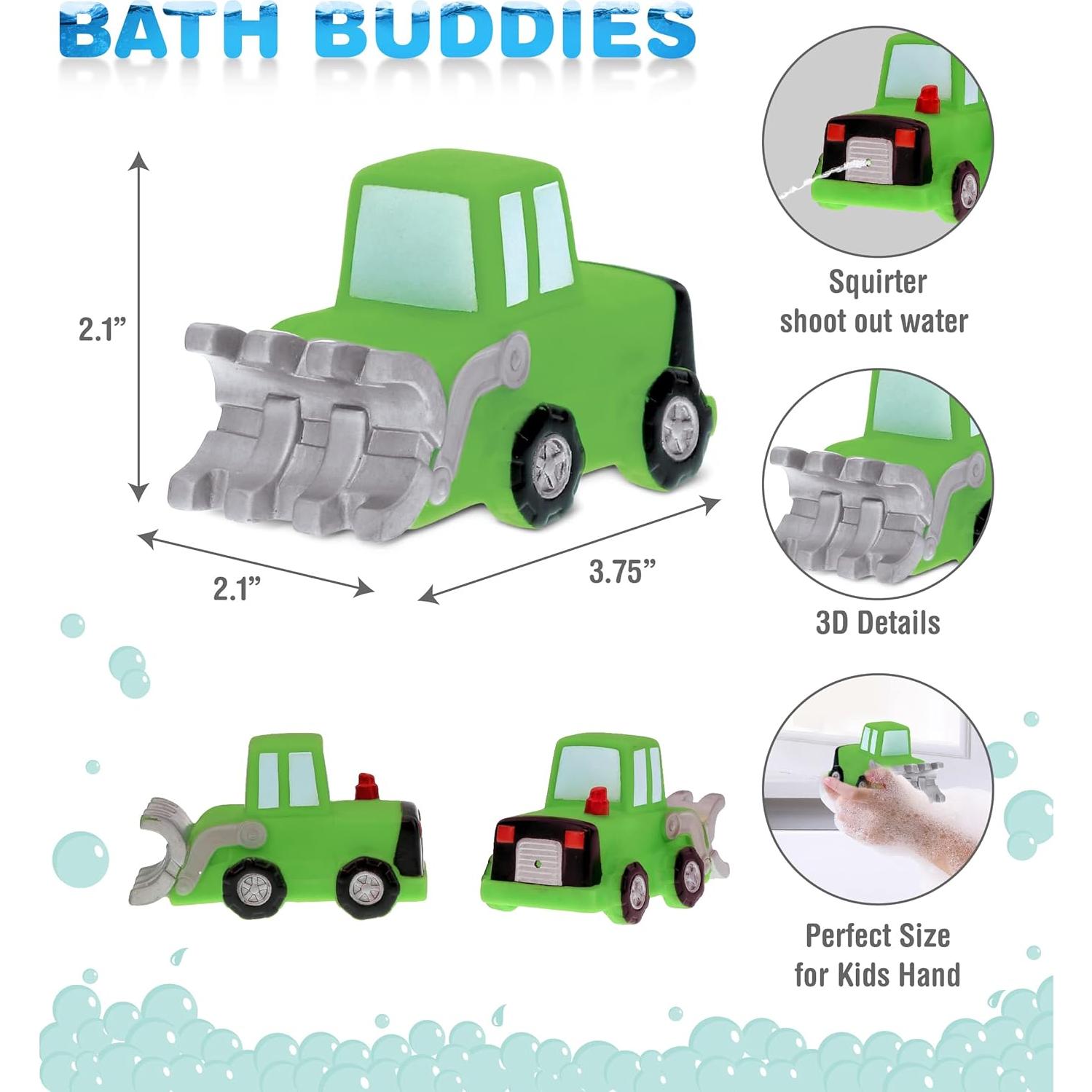 Juguete de Baño Bulldozer DolliBu Verde Flotante 9.5cm