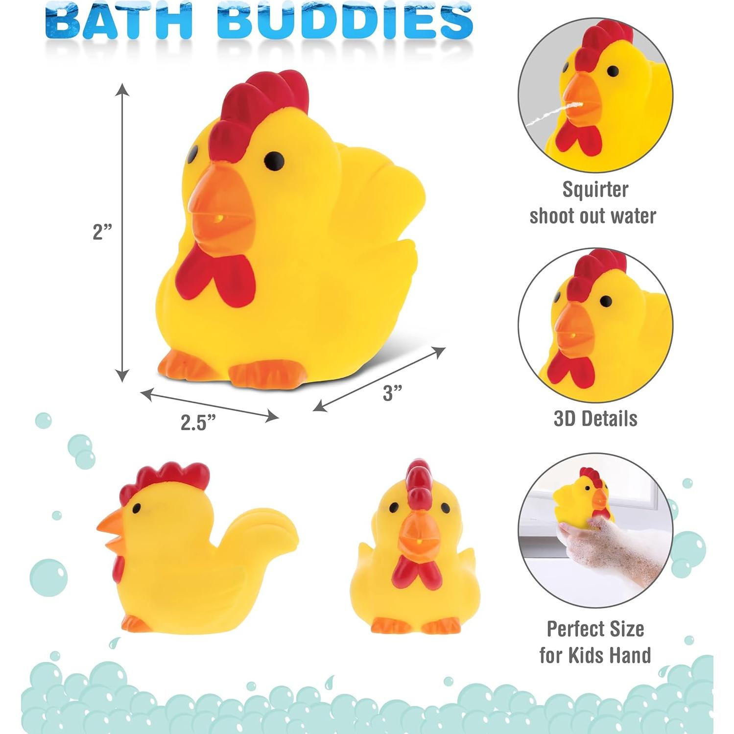 Juguete de Baño Gallo DolliBu - Flotante Amarillo 7.62cm