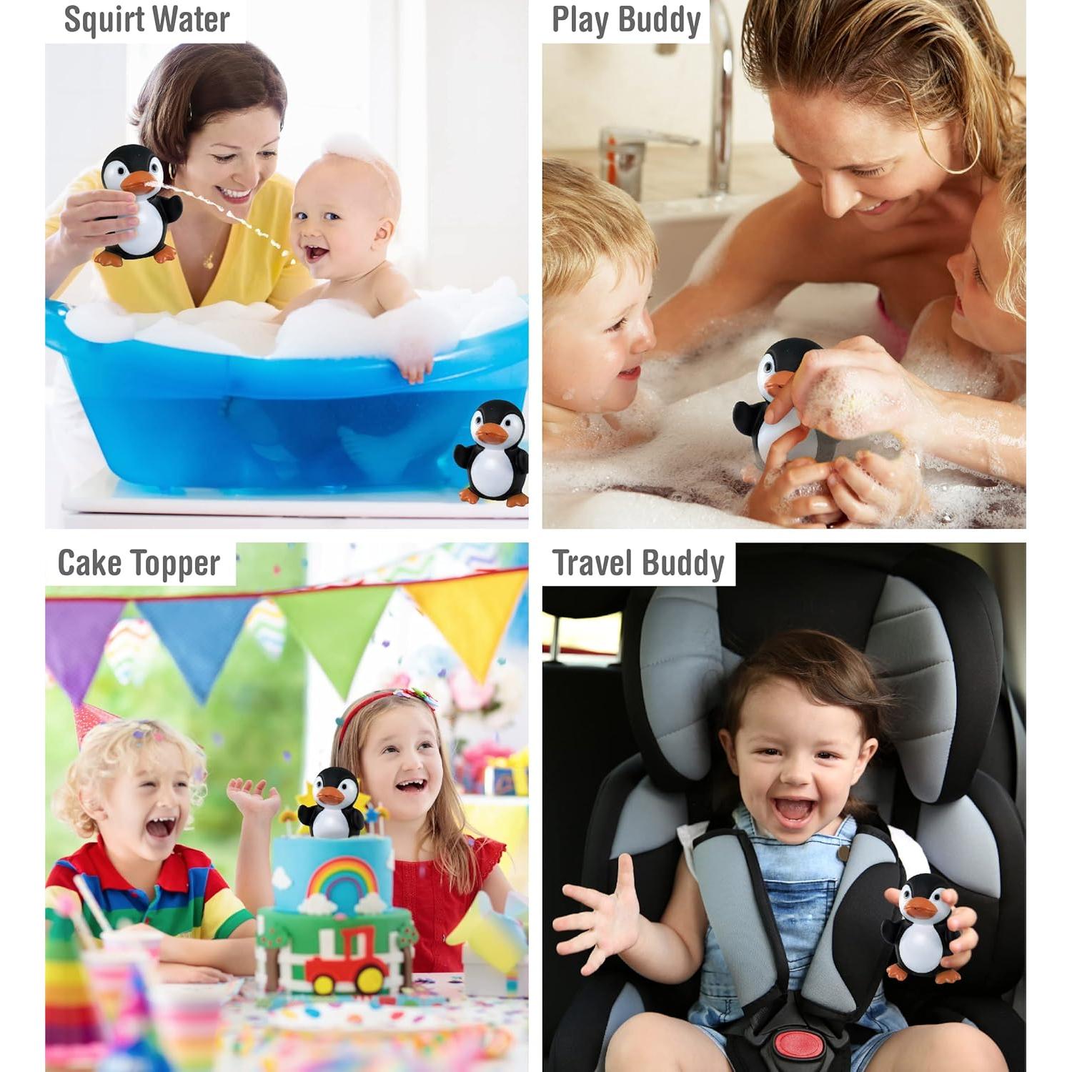 Juguete de Baño Squirter Pingüino Negro DolliBu - 7.62 cm