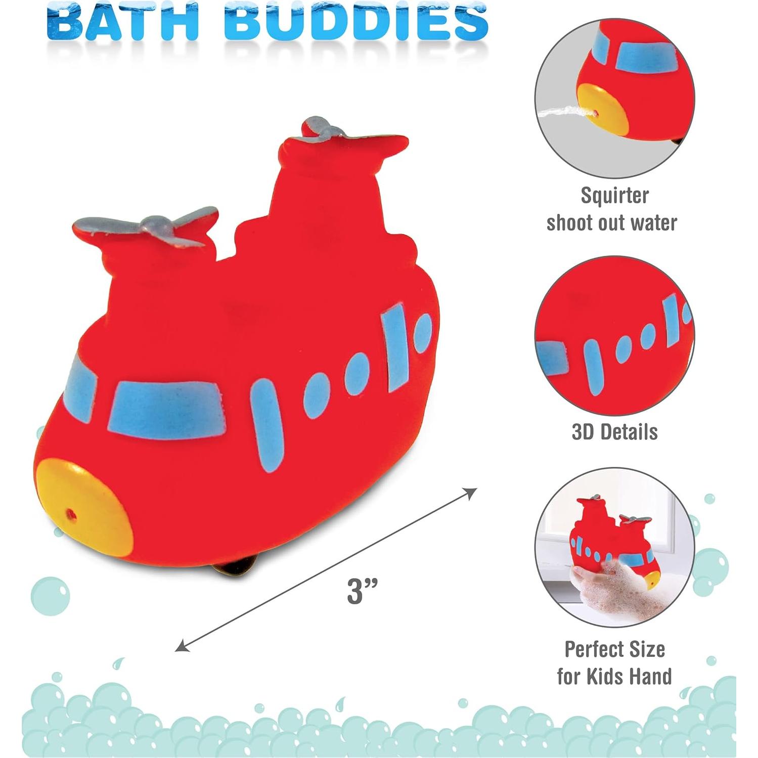 Juguete de Baño Helicóptero Marítimo DolliBu Rojo Flotante