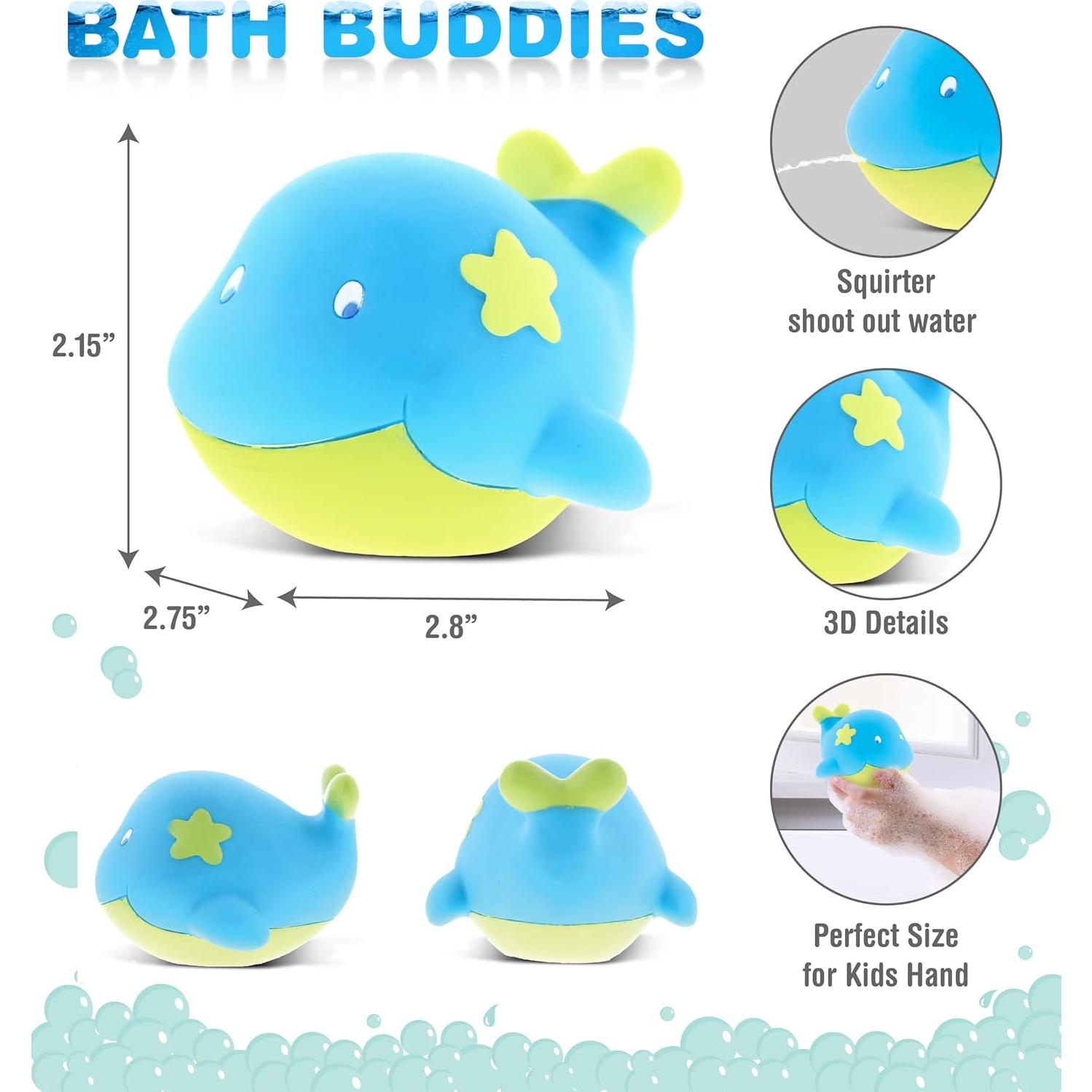 Juguete de Baño Ballena DolliBu - Flotante para Niños 6.99x7.11cm