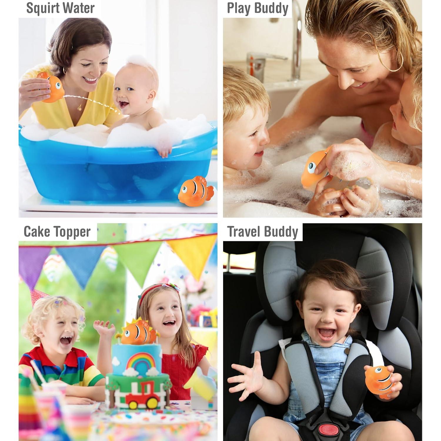 Juguete de Baño Pez Payaso DolliBu Naranja Flotante 7.6 cm