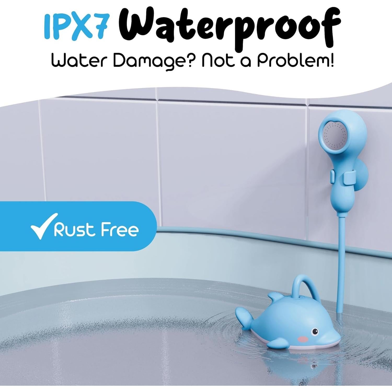 Cabezal de Ducha para Bebés LunoBaby Tubby - Juguete Delfín Recargable