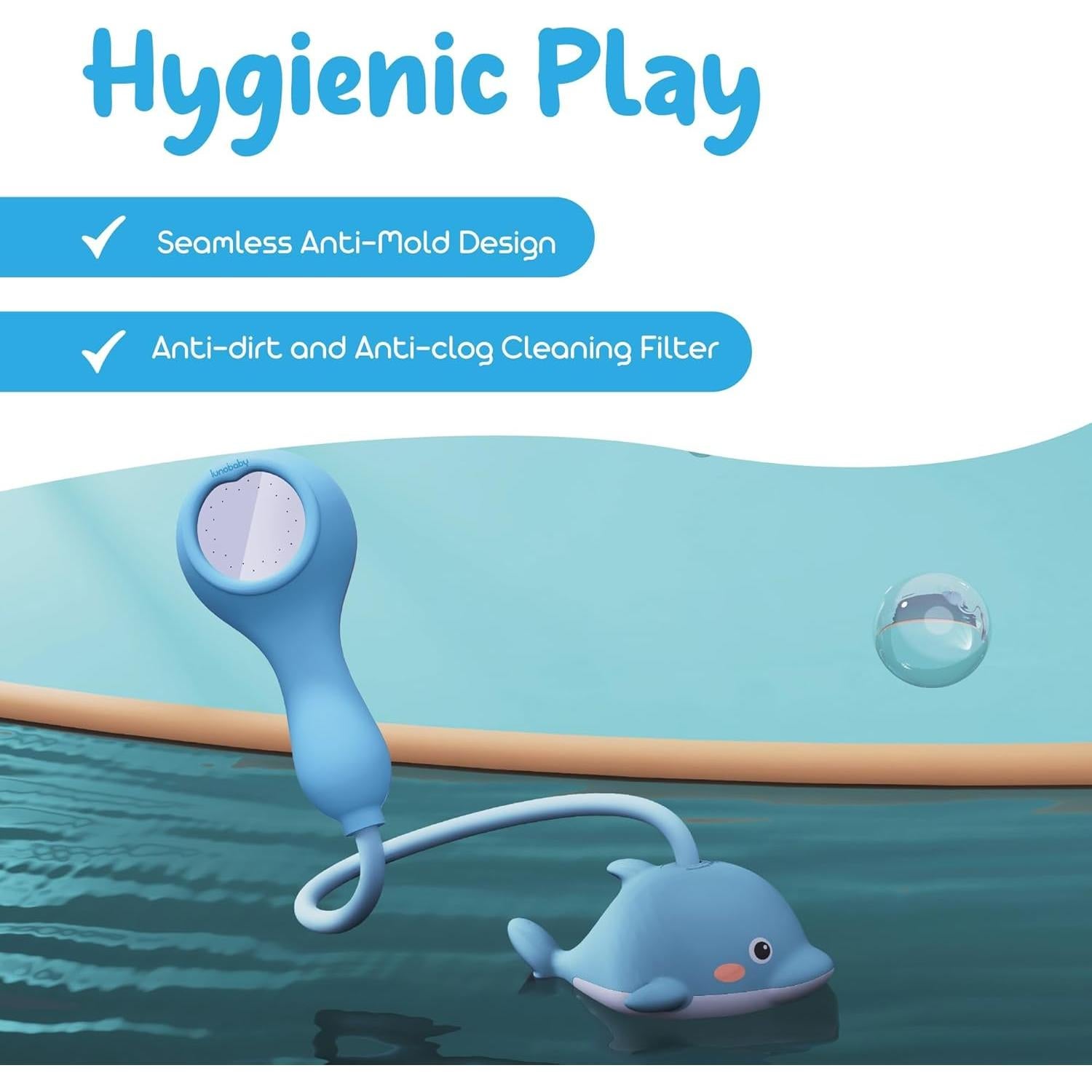 Cabezal de Ducha para Bebés LunoBaby Tubby - Juguete Delfín Recargable