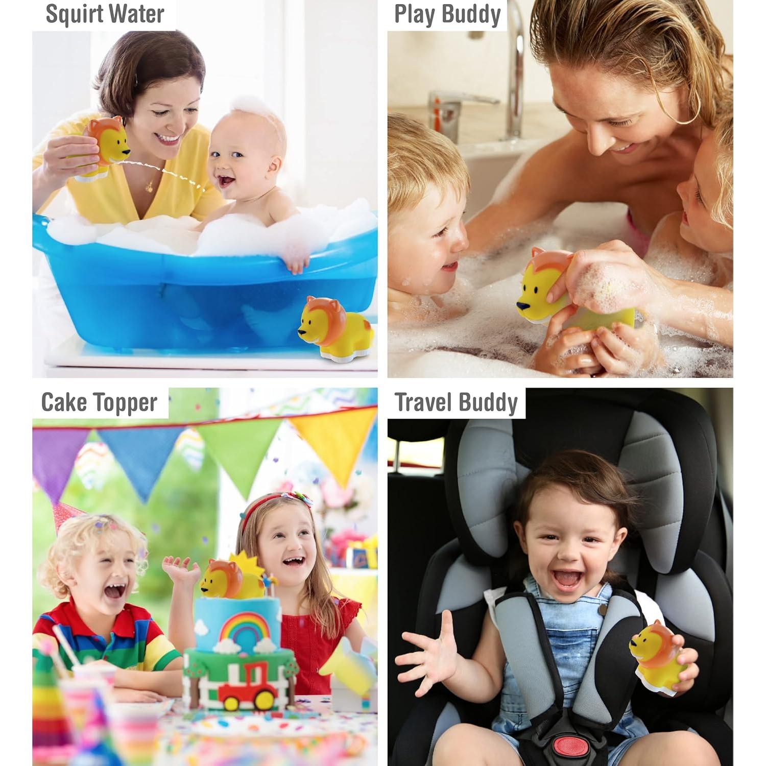 Juguete de Baño Flotante DolliBu León Amarillo 7.6 cm