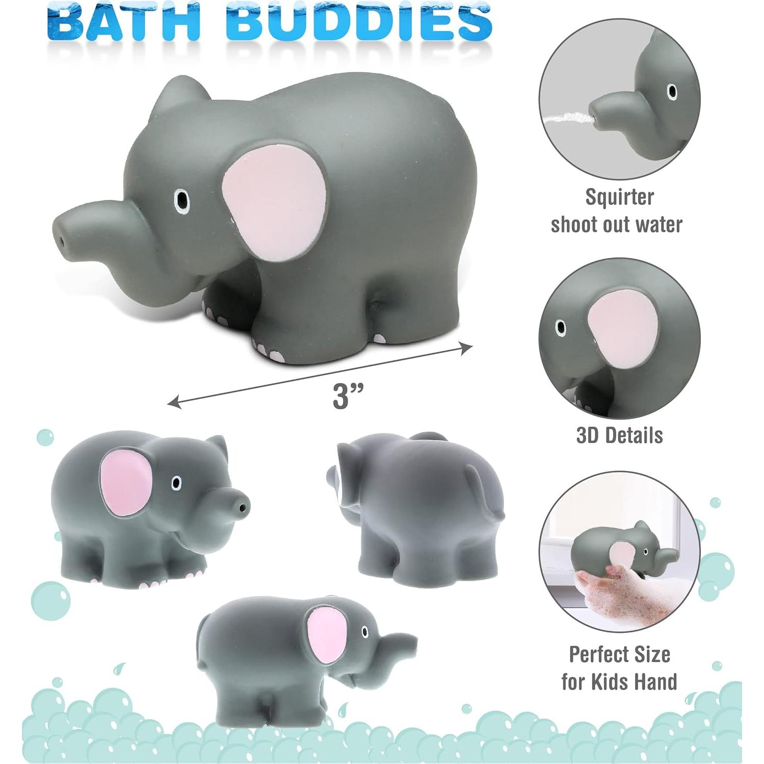 Juguete de Baño Elefante DolliBu - Flotante 7.62 cm para Niños
