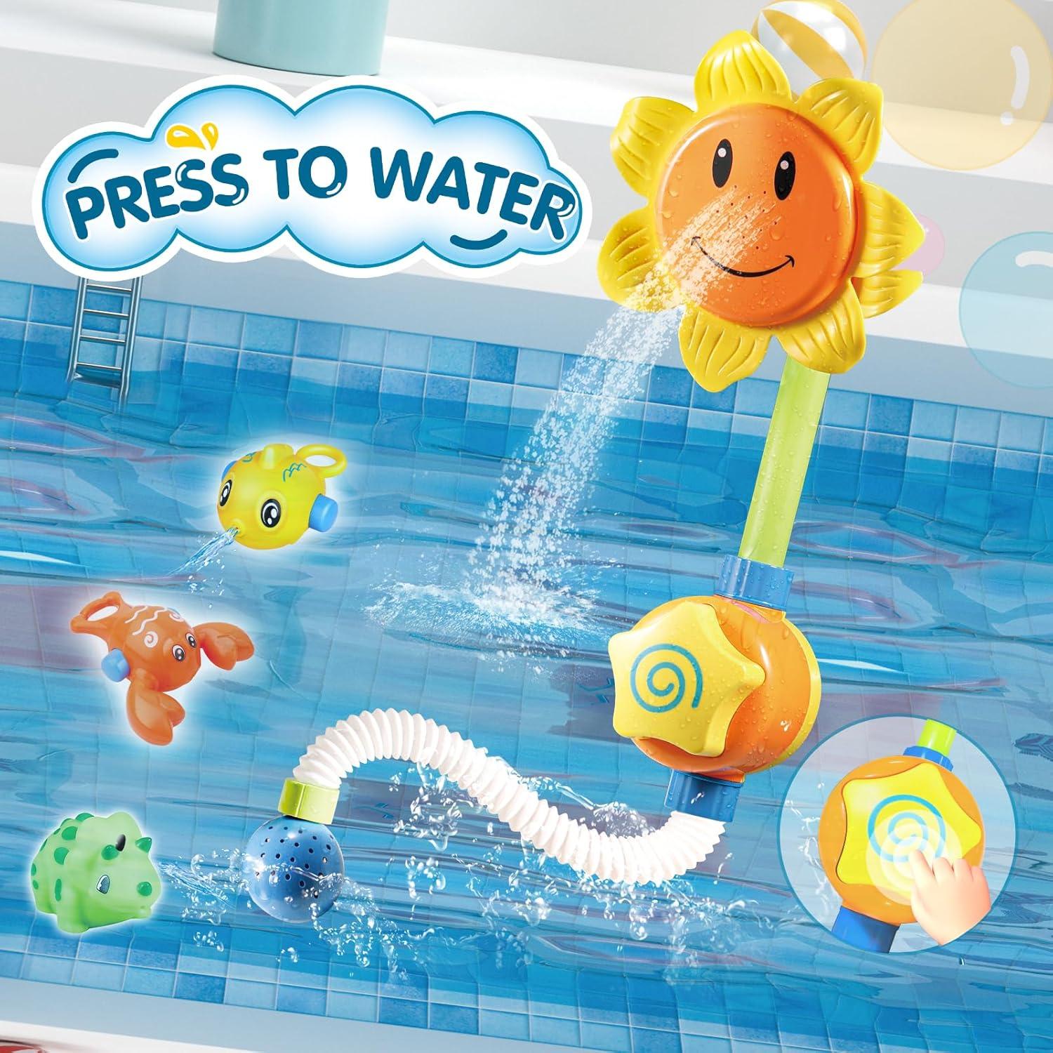 Juguetes de baño DOLIVE para niños 3-8 años con pista y ducha