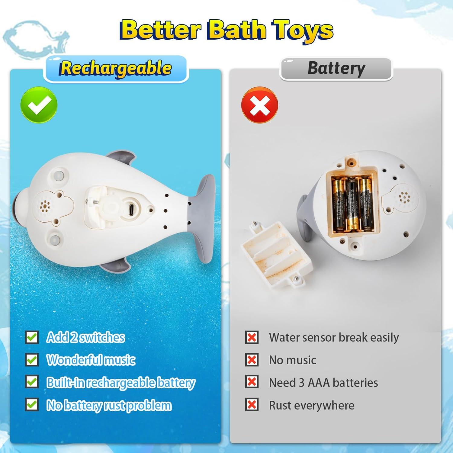 Juguete de Baño Musical Delfín TOHIBEE Recargable 1-3 Años