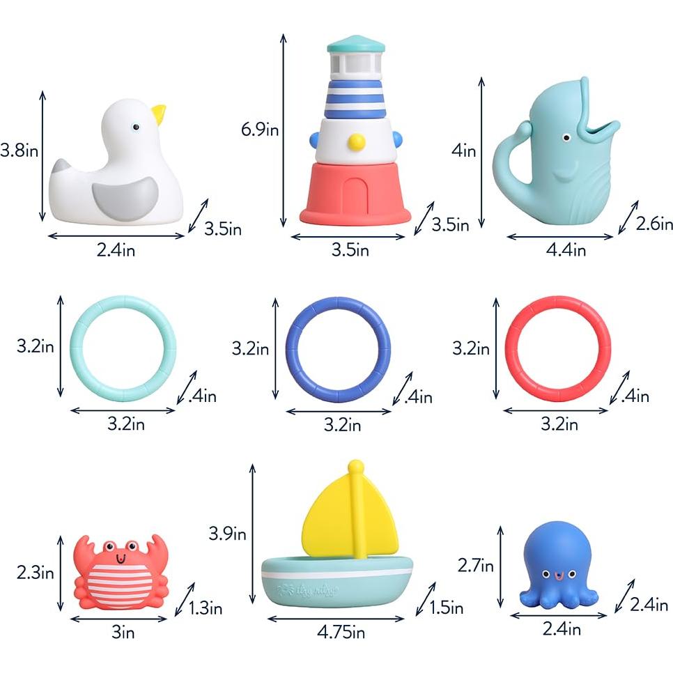 Set de Juguetes de Baño Náutico Itzy Ritzy - 12 Piezas