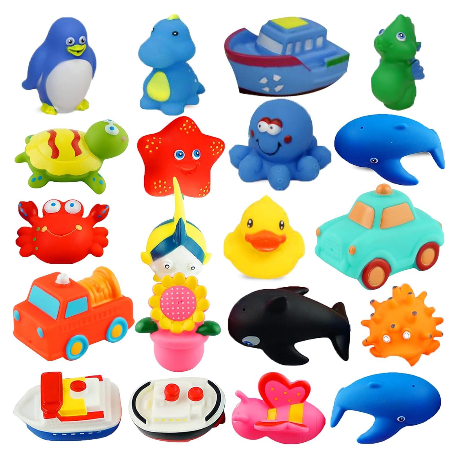 Juego de 20 Juguetes Flotantes Dimple para Baño - Animales Marinos