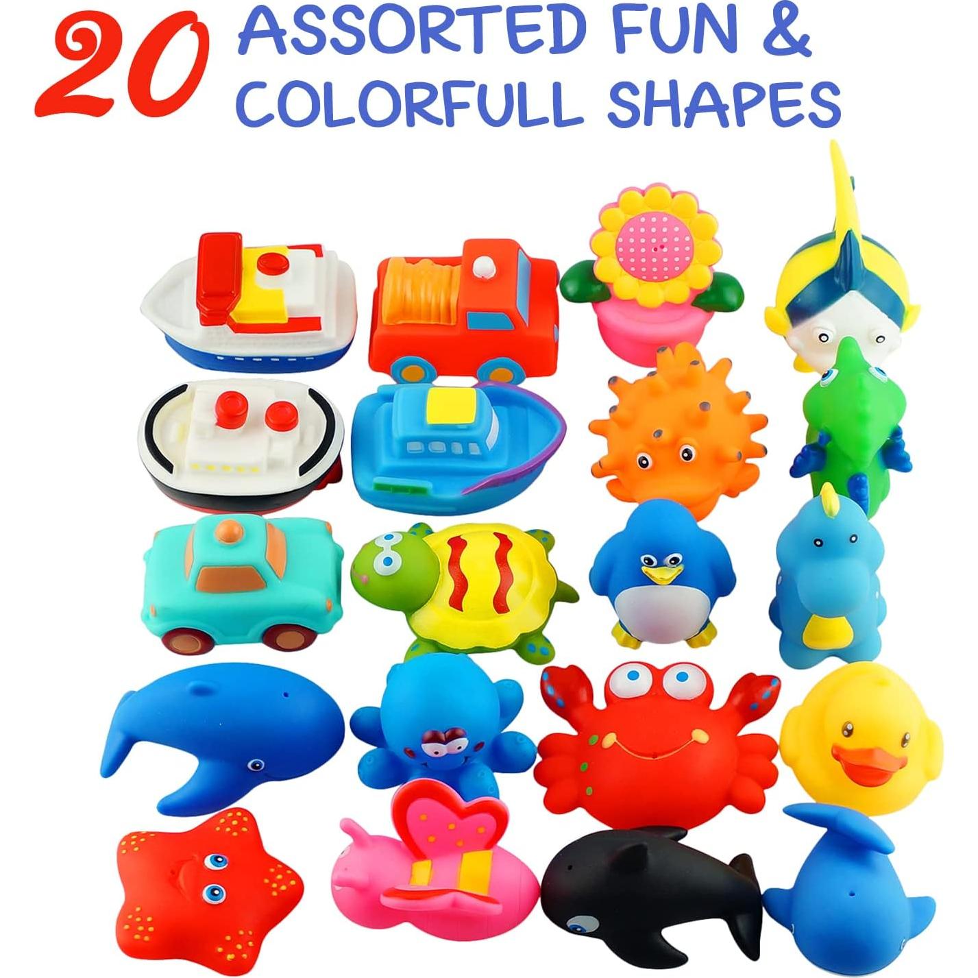 Juego de 20 Juguetes Flotantes Dimple para Baño - Animales Marinos