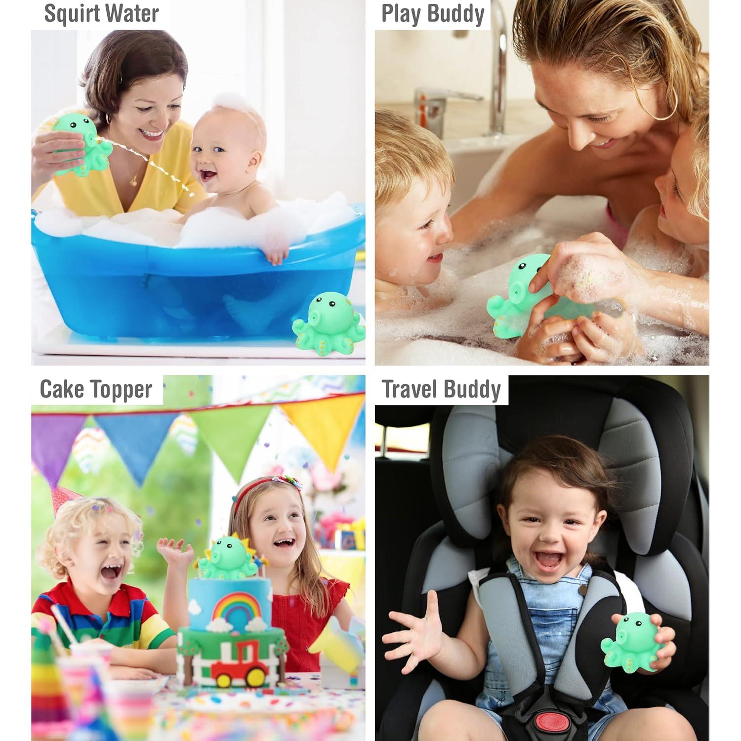 Juguete de Baño Pulpo Verde DolliBu - Flotante para Niños