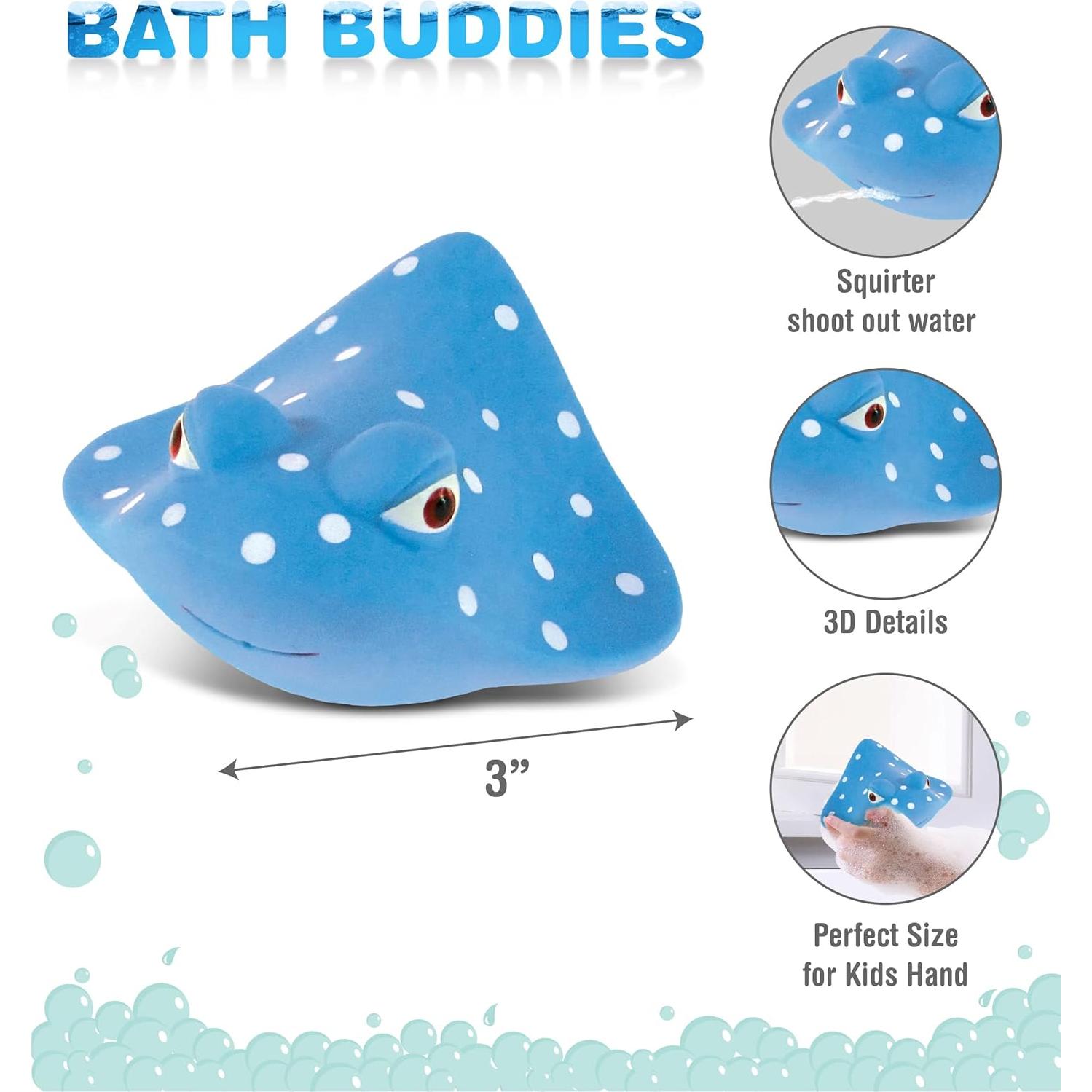 Juguete de Baño Manta Raya DolliBu Azul Flotante 7.62 cm