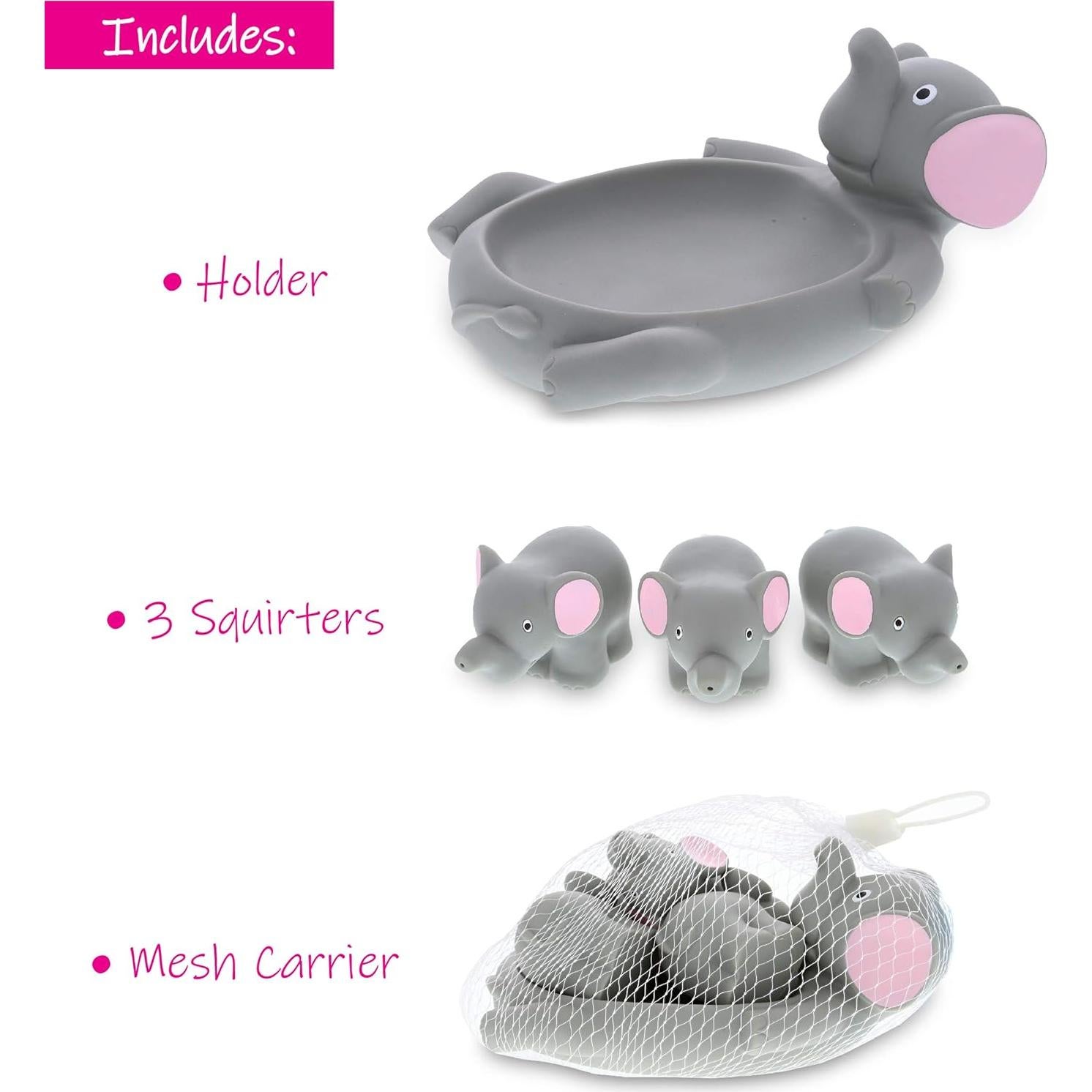 Juego de Juguetes de Baño Elefante DolliBu 4 Piezas