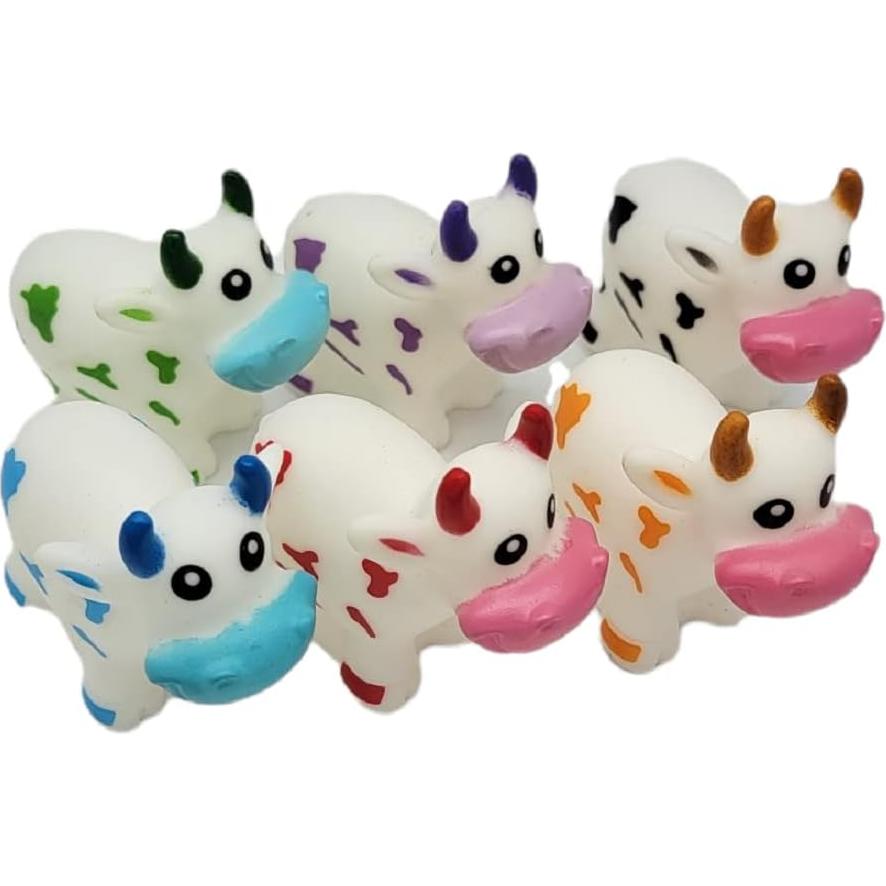 Vacas de goma coloridas que lanzan agua - Juguete de baño 12 unidades