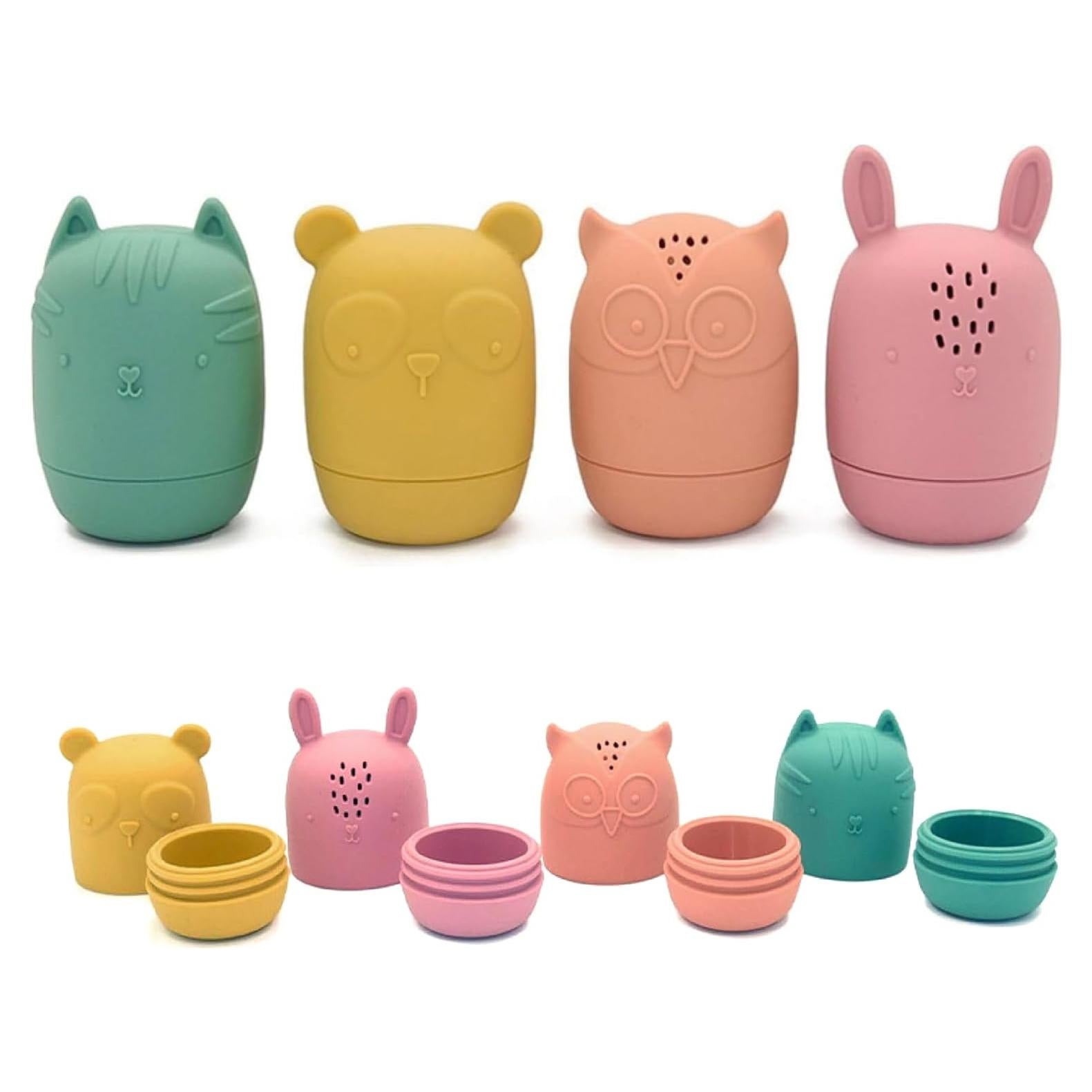 Set de 4 Juguetes de Baño Acuáticos ReLIVE - Silicona Antimoho