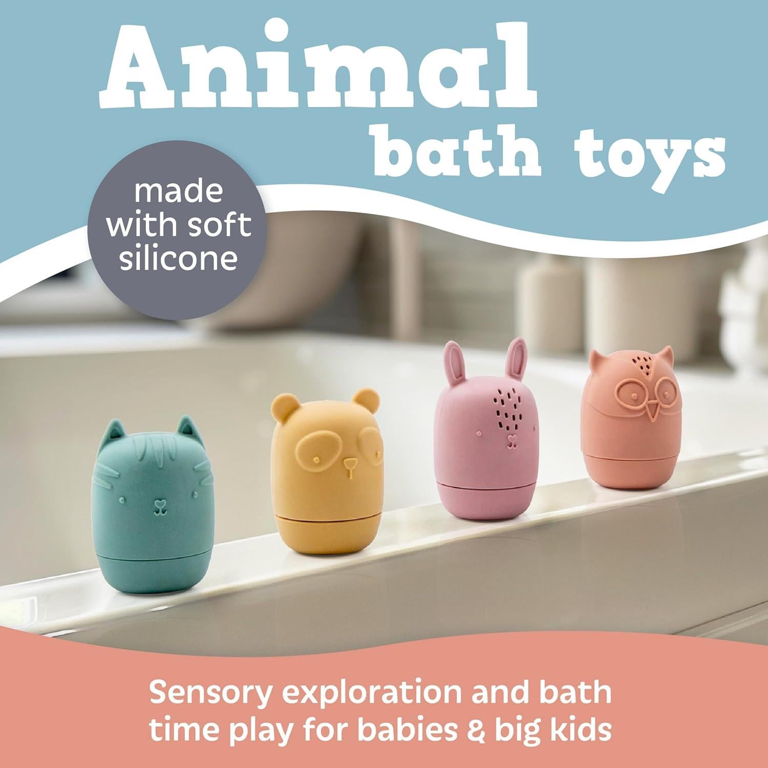 Set de 4 Juguetes de Baño Acuáticos ReLIVE - Silicona Antimoho