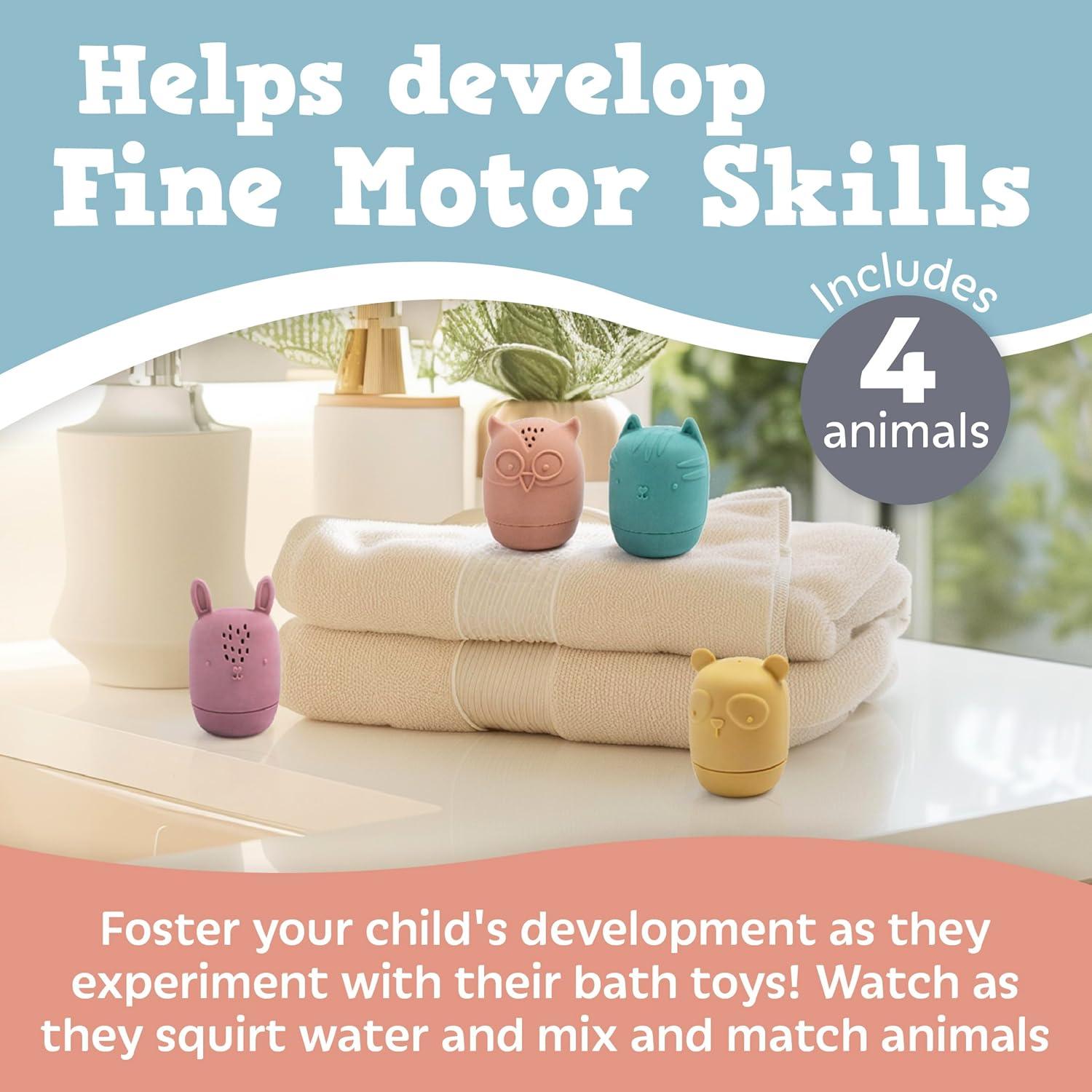 Set de 4 Juguetes de Baño Acuáticos ReLIVE - Silicona Antimoho