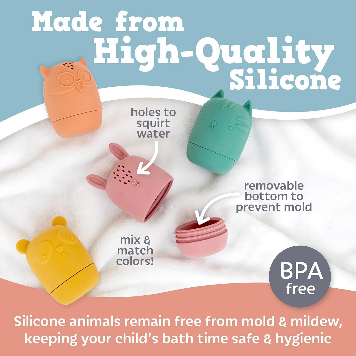 Set de 4 Juguetes de Baño Acuáticos ReLIVE - Silicona Antimoho