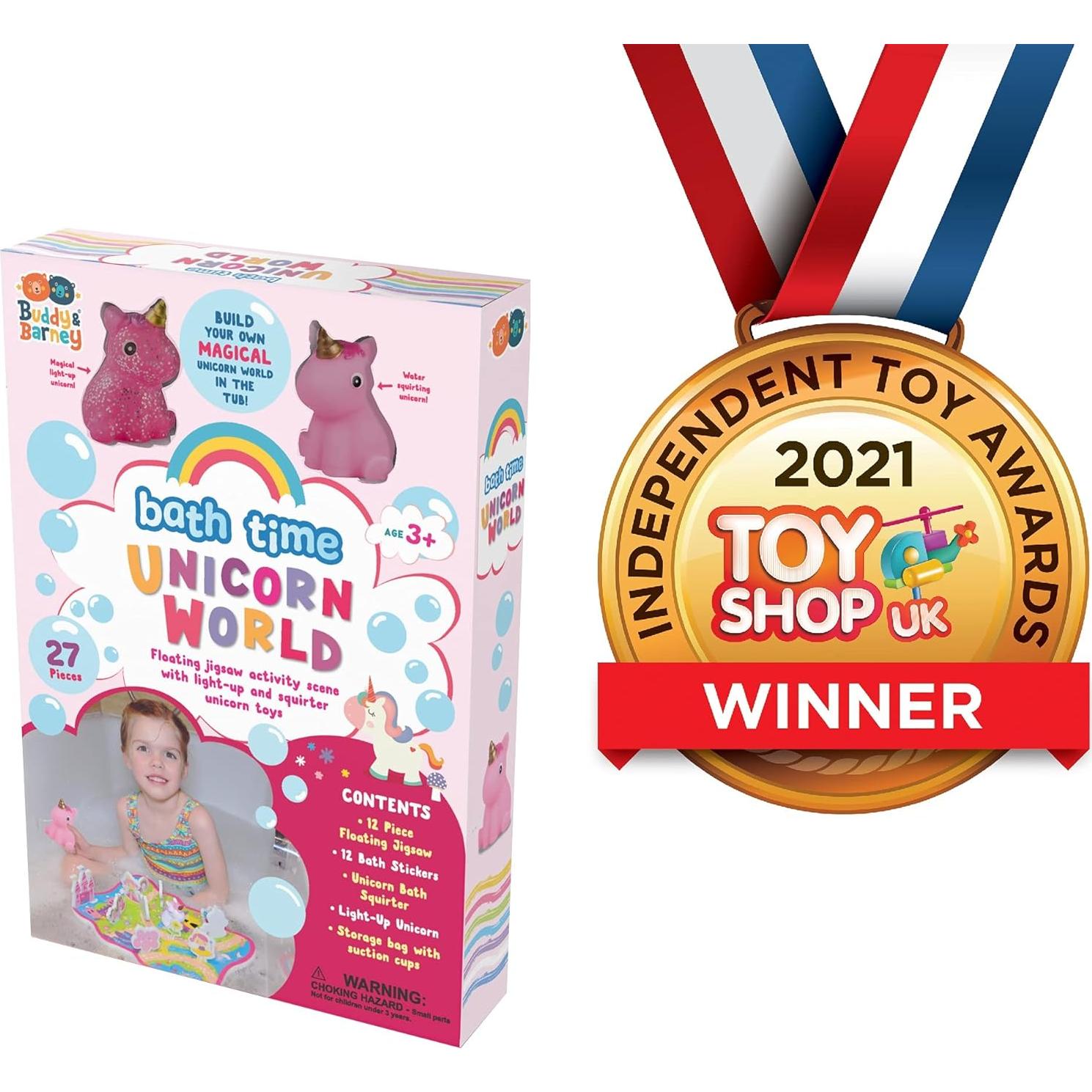 Conjunto de Actividades de Baño Buddy & Barney Unicornio 12 Piezas