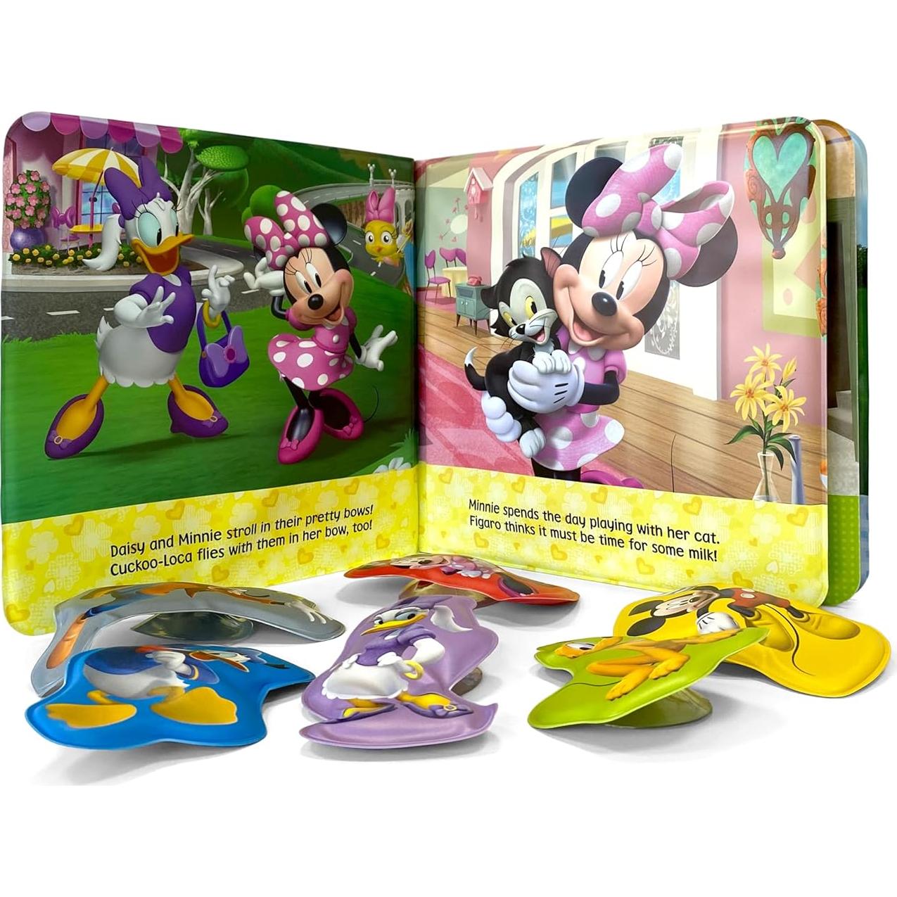 Disney Junior Mickey Bath Time Books - Activity Books for kids, Bath book, 6 Padded suction cups, 1 Mesh bag