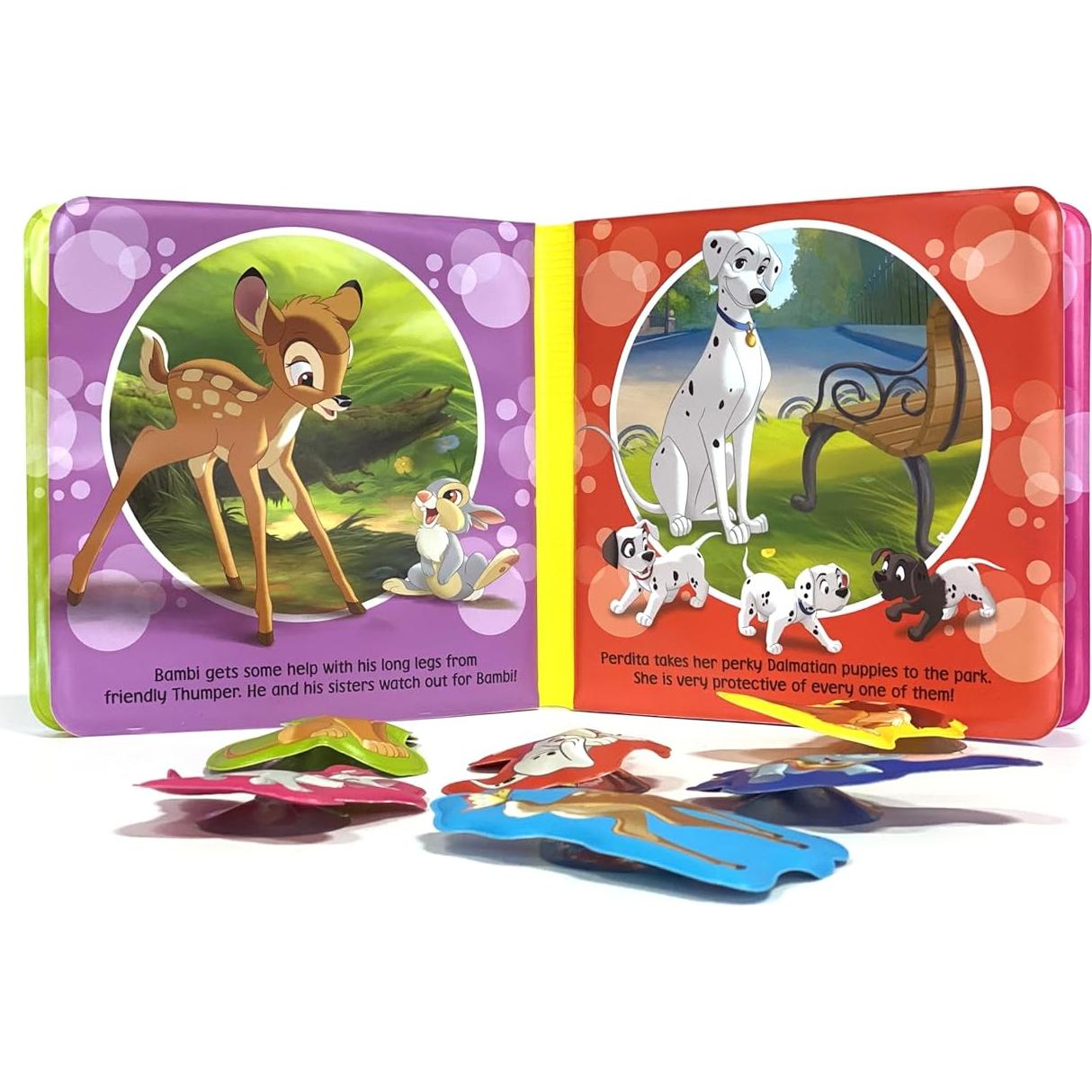 Disney Lion King and Friends Bath Time Books - Activity Books for kids, Bath book, 6 Padded suction cups, 1 Mesh bag