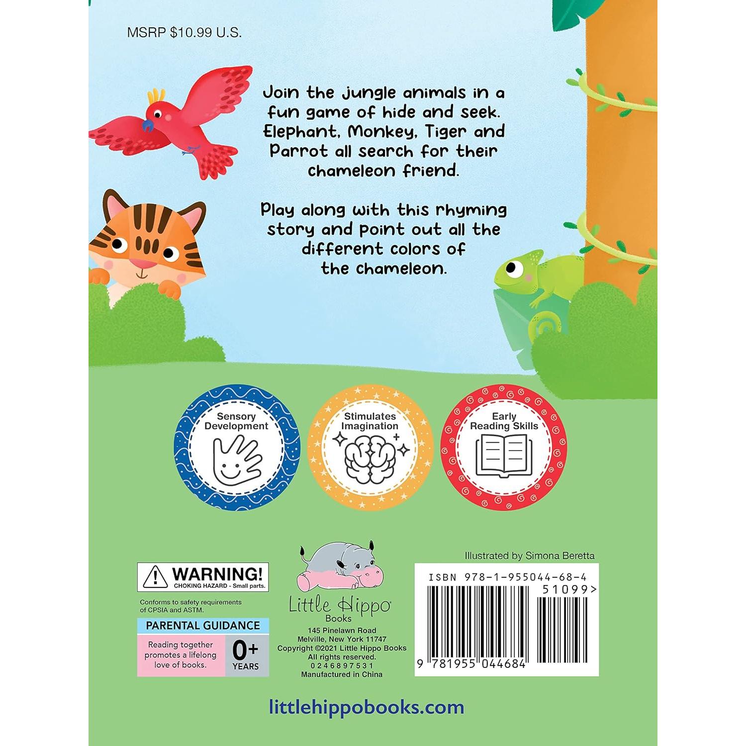 Chameleon's Colors - Children's Touch and Feel Storybook with 2-Way Sequins - Sensory Board Book