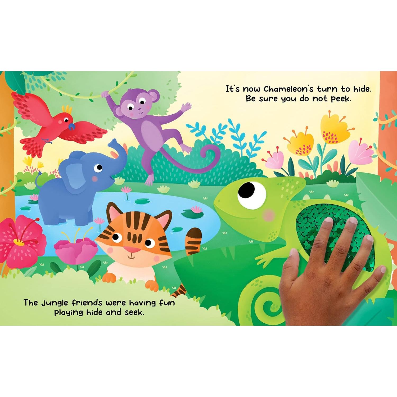 Chameleon's Colors - Children's Touch and Feel Storybook with 2-Way Sequins - Sensory Board Book