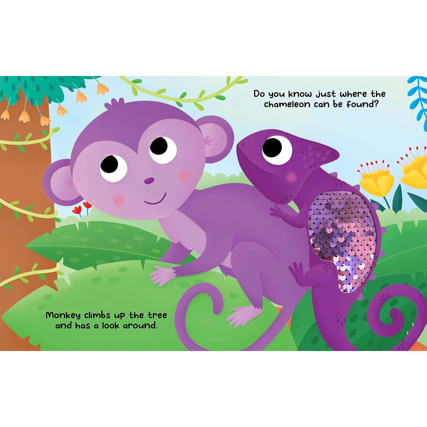 Chameleon's Colors - Children's Touch and Feel Storybook with 2-Way Sequins - Sensory Board Book